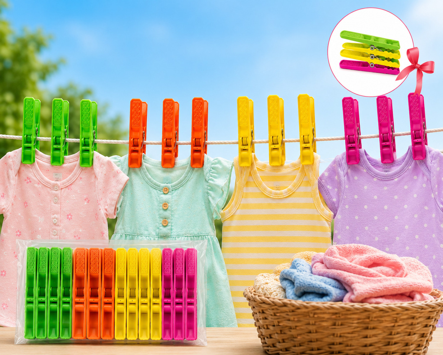 Image of Somapa 72 Pcs Mix Color Plastic Cloth Hanging Clips Plastic Cloth Clips Plastic Cloth Clips