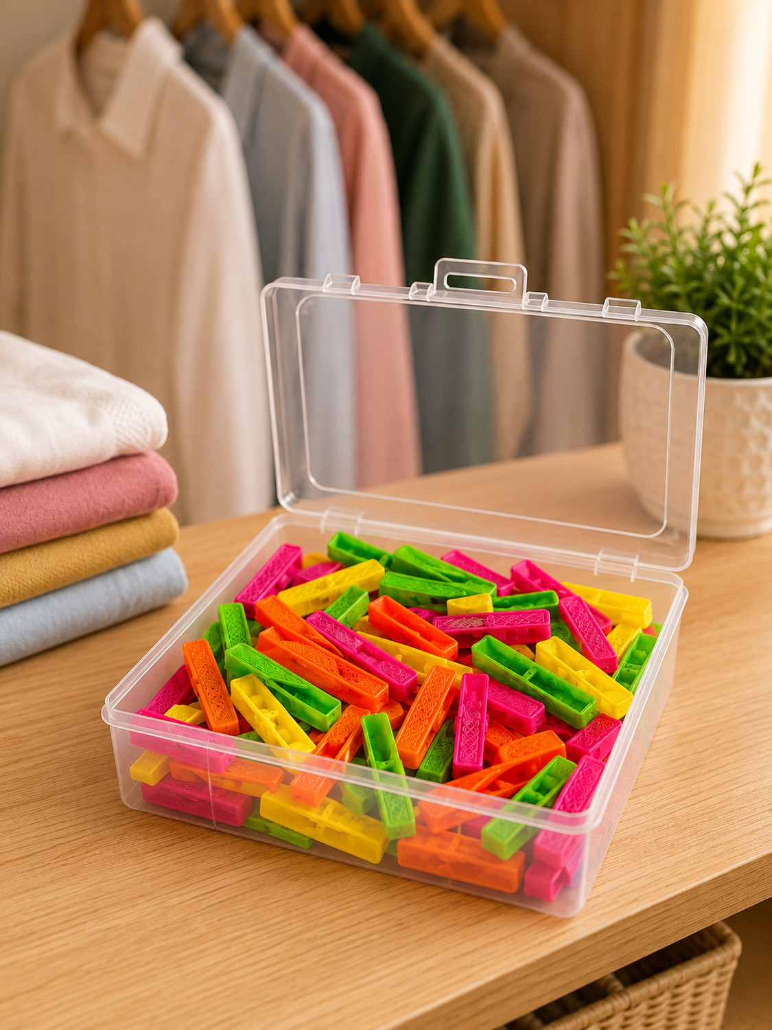 Image of QUYZO 72 Pcs Mix Color Plastic Cloth Hanging Clips Plastic Cloth Clips Plastic Cloth Clips