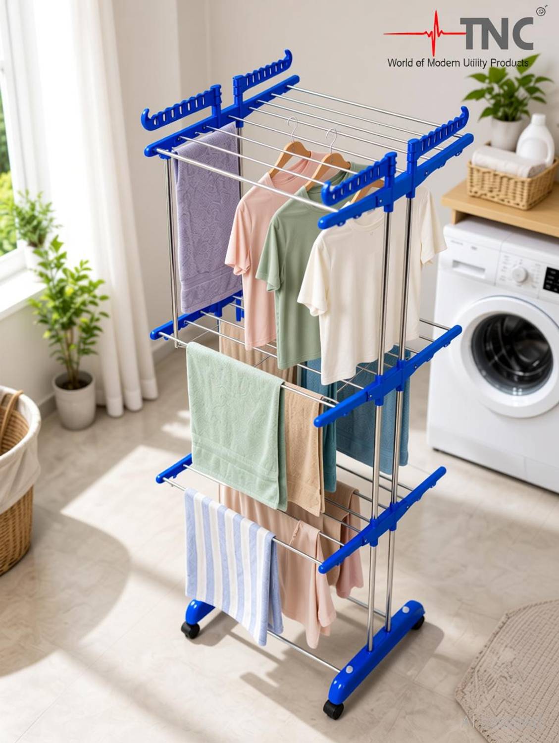TNC Steel Floor Cloth Dryer Stand 900047 - Image 2