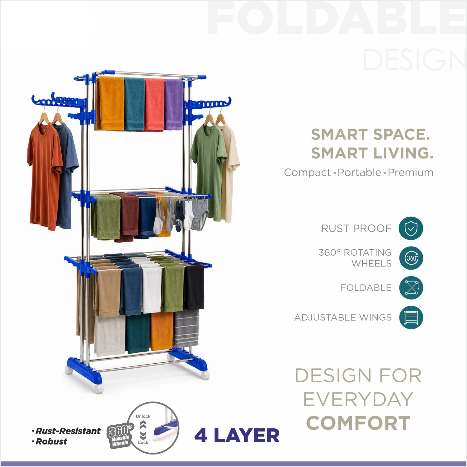Image of Flipkart SmartBuy Steel Floor Cloth Dryer Stand FSB01