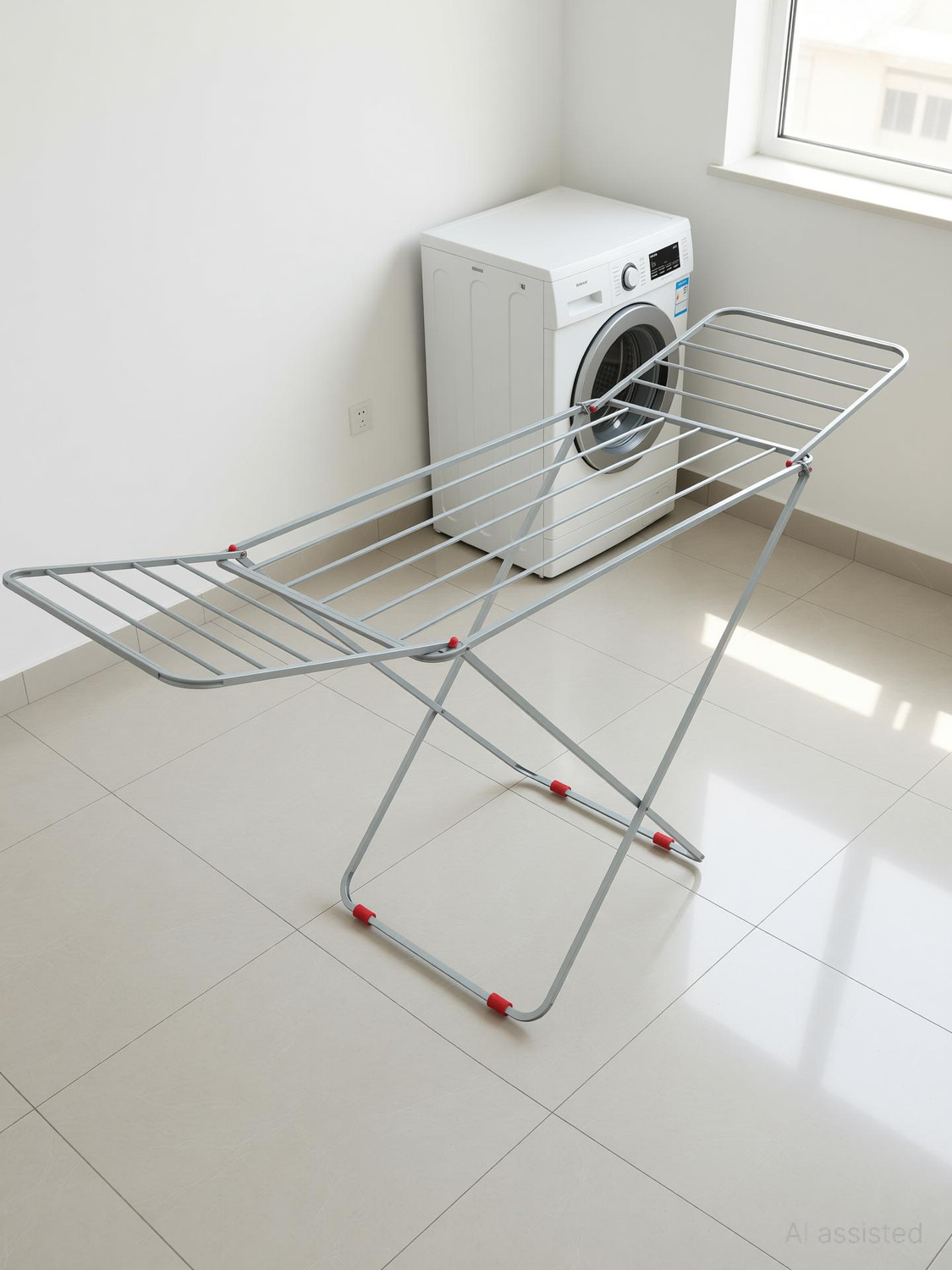 Image of PROJAIN STEEL Steel Floor Cloth Dryer Stand Mild Steel - Gray