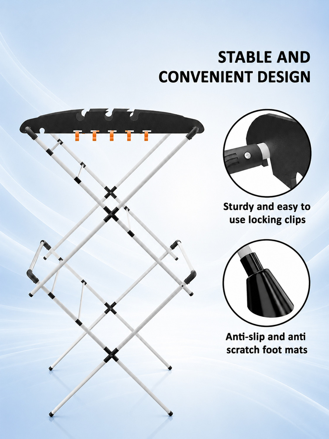 Image of Heart Home Steel Floor Cloth Dryer Stand Foldable