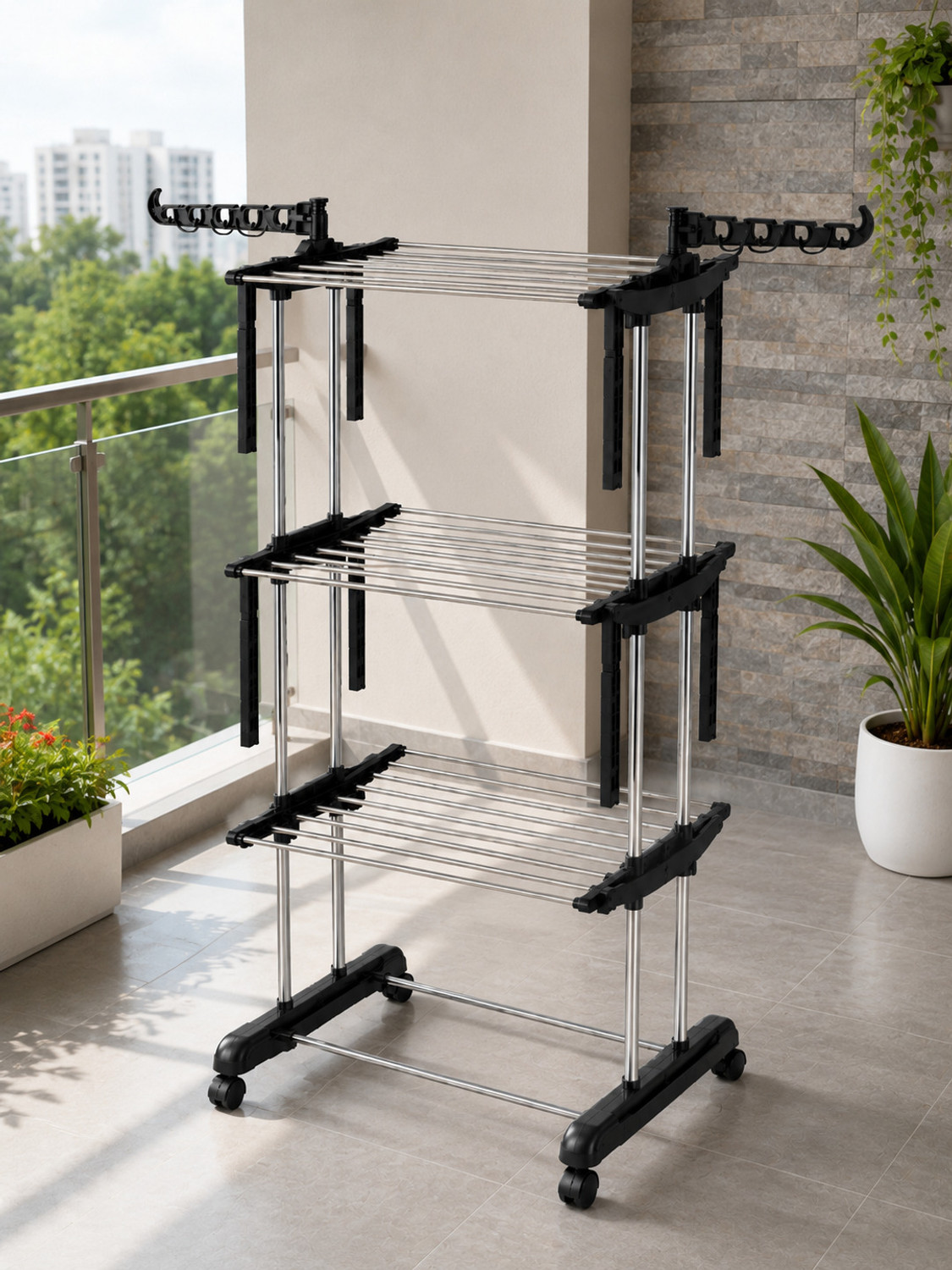 Image of Umang Steel Floor Cloth Dryer Stand Cloth Dryer Stand