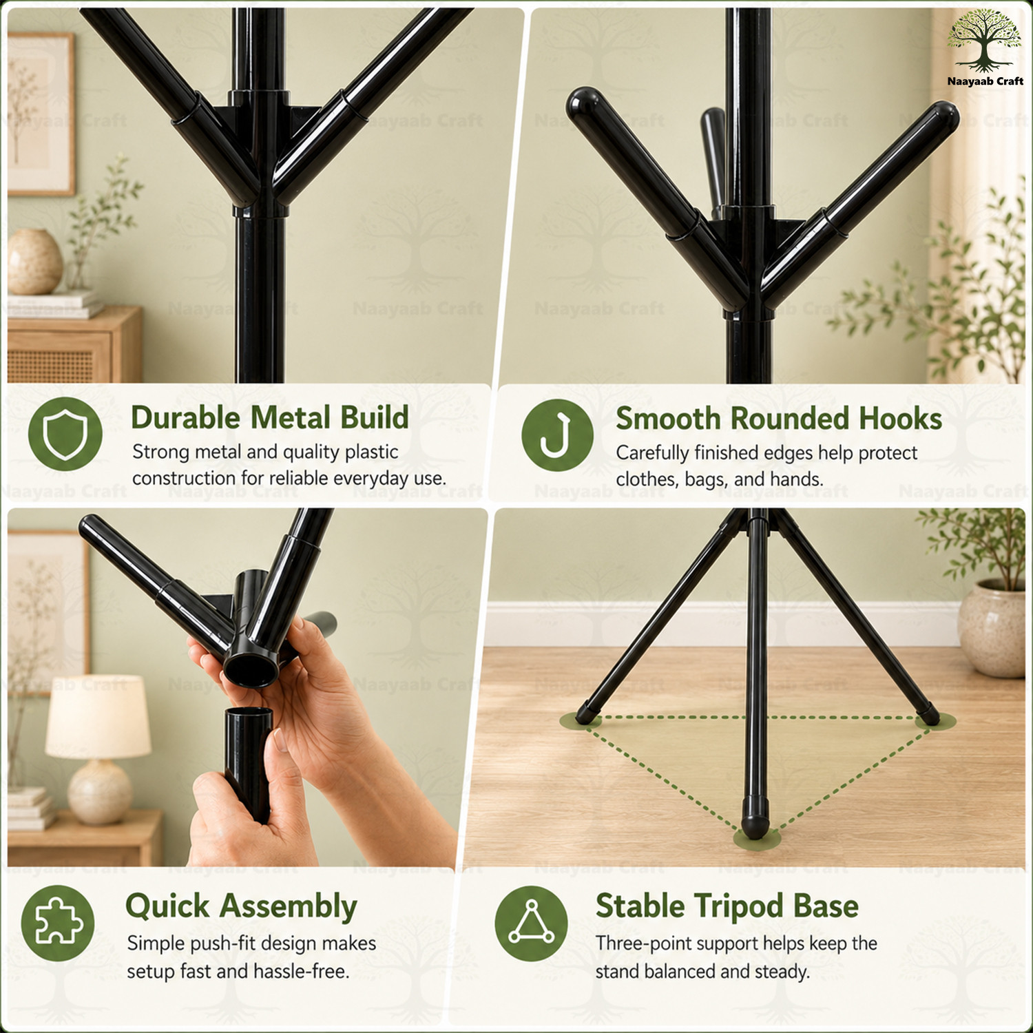 Image of Naayaab Craft Aluminium Floor Cloth Dryer Stand with Clothes Rack & Storage Shelf, Space‑Saving Home Organizer Stand Coat Rack