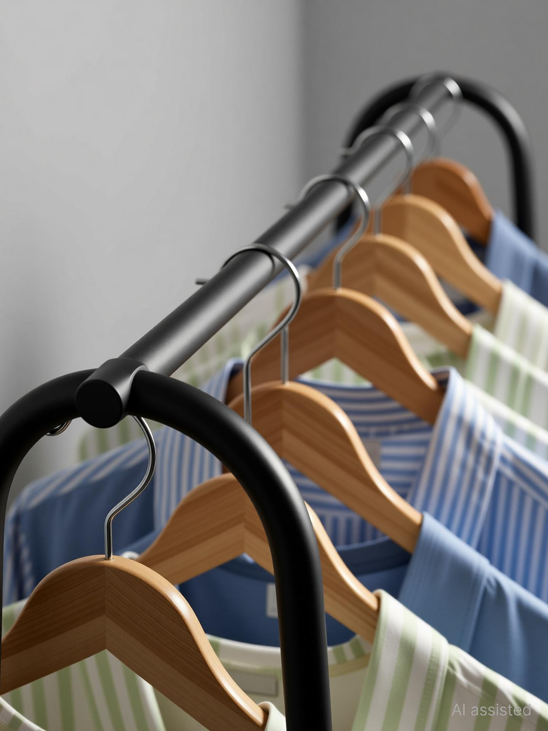 Image of ADA Steel Floor Cloth Dryer Stand Heavy Duty Clothing Garment Rack with 2 Bottom Shelves Freestanding Cloth Stand