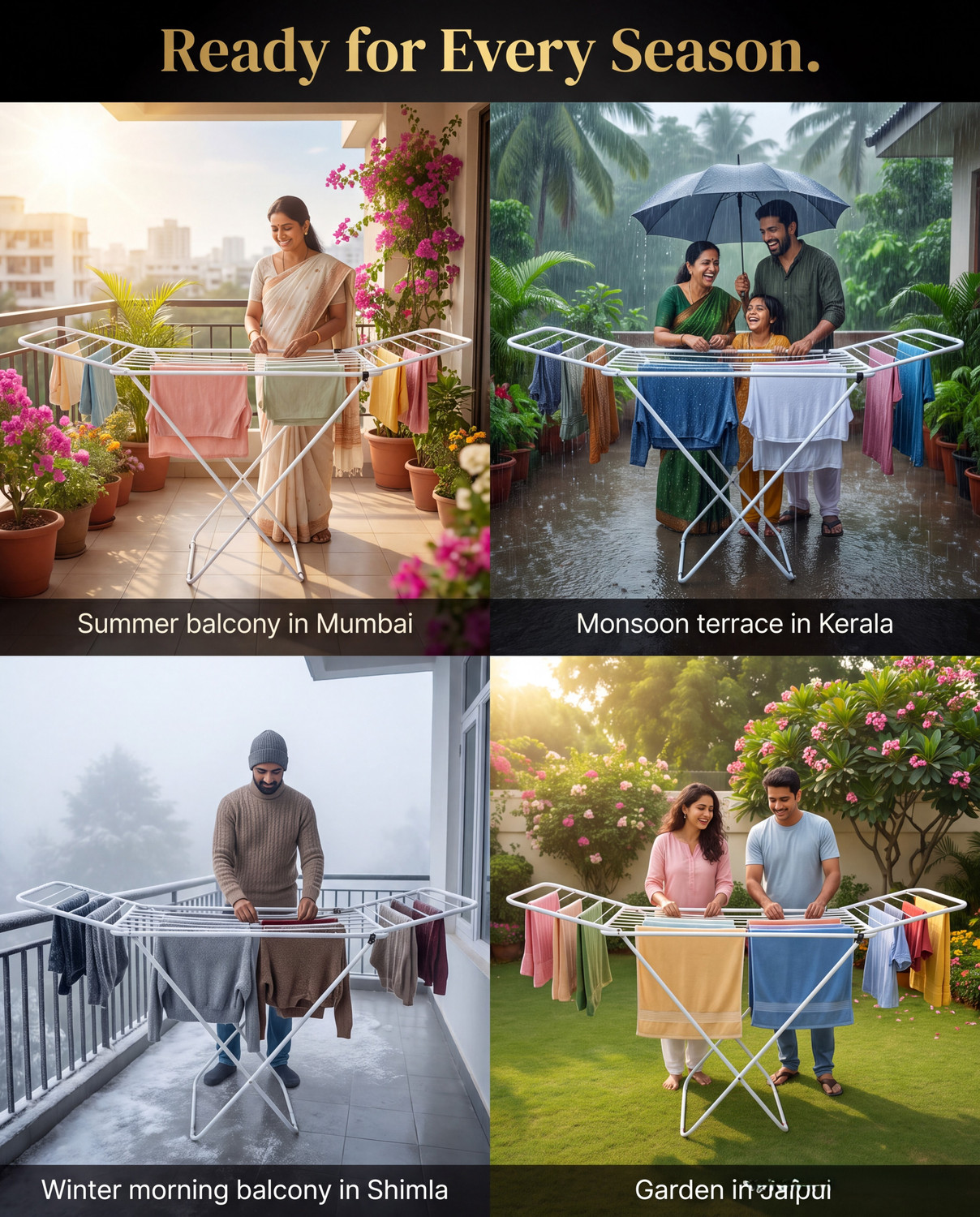 Image of Flipkart SmartBuy Steel Floor Cloth Dryer Stand Portable Foldable Clothes Dryer Stand with Rust Resistant Frame