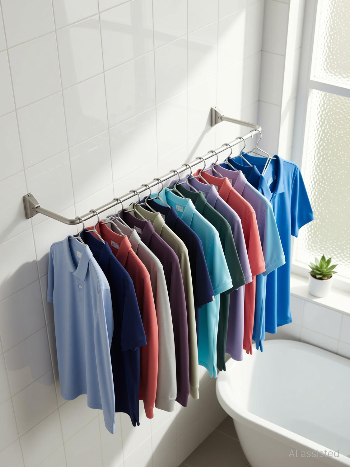 Image of Familia Steel Wall Cloth Dryer Stand Stainless Steel Wall Mount Foldable Clothes Drying Bar (4 ft.)