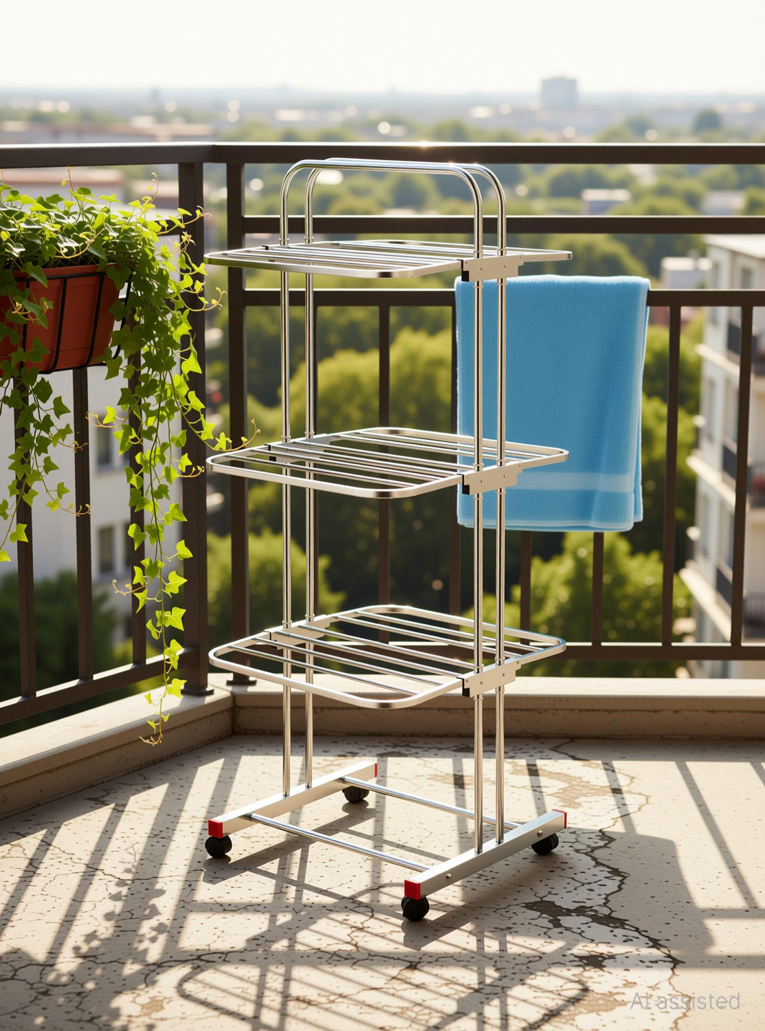Image of Nita Steel Floor Cloth Dryer Stand NEETA NET 7.3KG Heavy-Duty Indoor & Outdoor Use Rust-Proof, Space-Saving