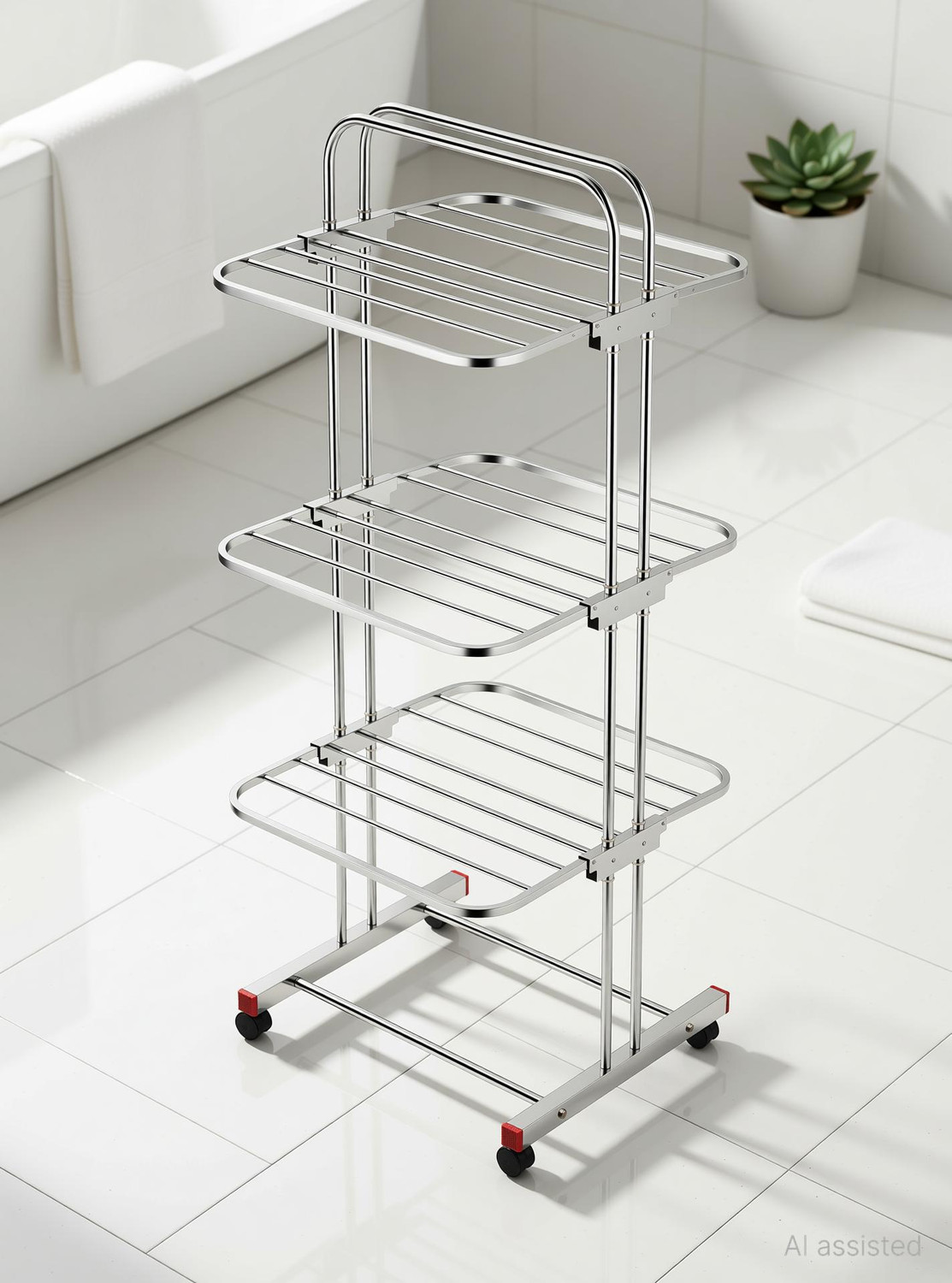 Image of Nita Steel Floor Cloth Dryer Stand NEETA NET 7.3KG Heavy-Duty Indoor & Outdoor Use Rust-Proof, Space-Saving