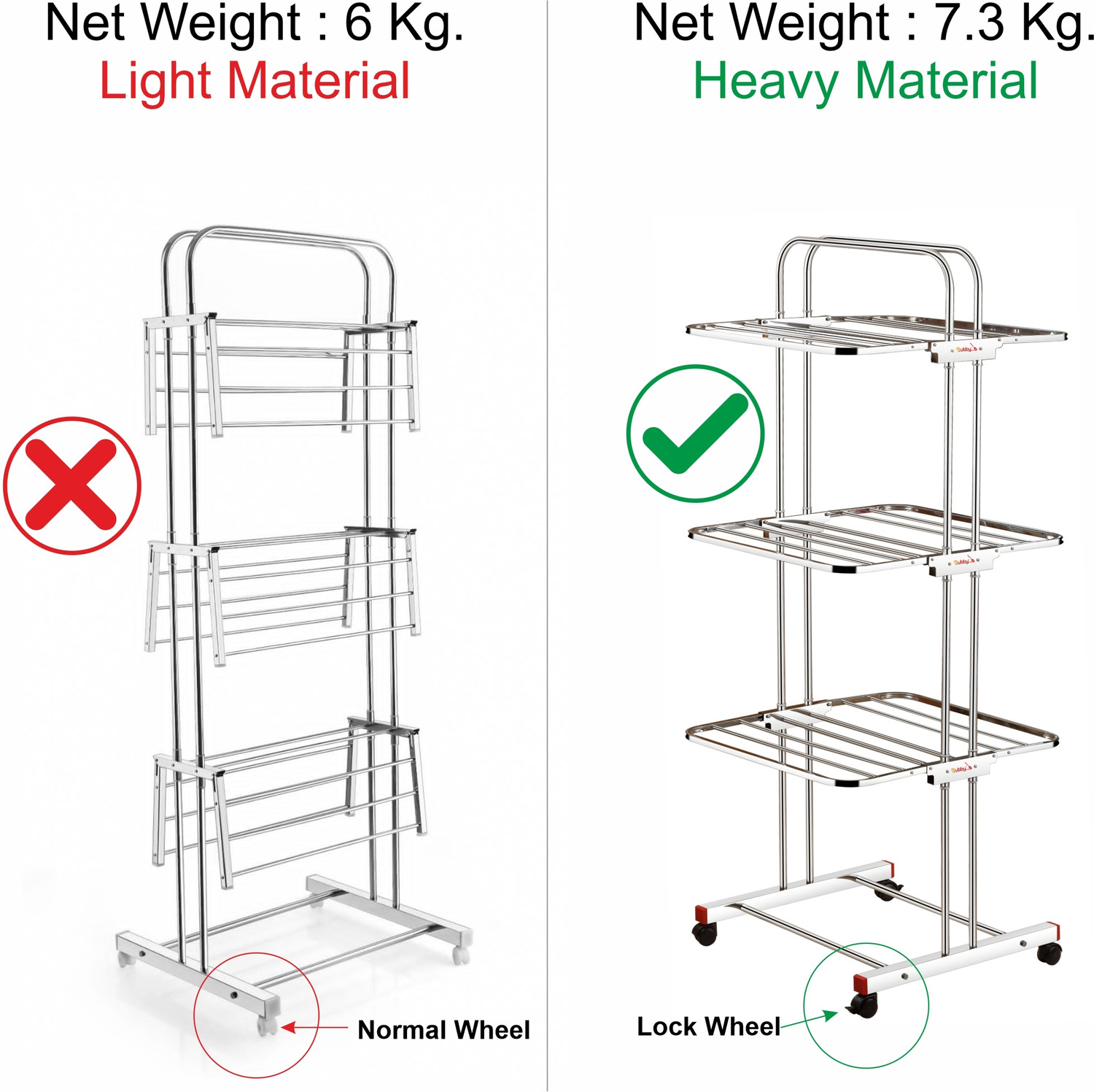 Image of Nita Steel Floor Cloth Dryer Stand NEETA NET 7.3KG Heavy-Duty Indoor & Outdoor Use Rust-Proof, Space-Saving