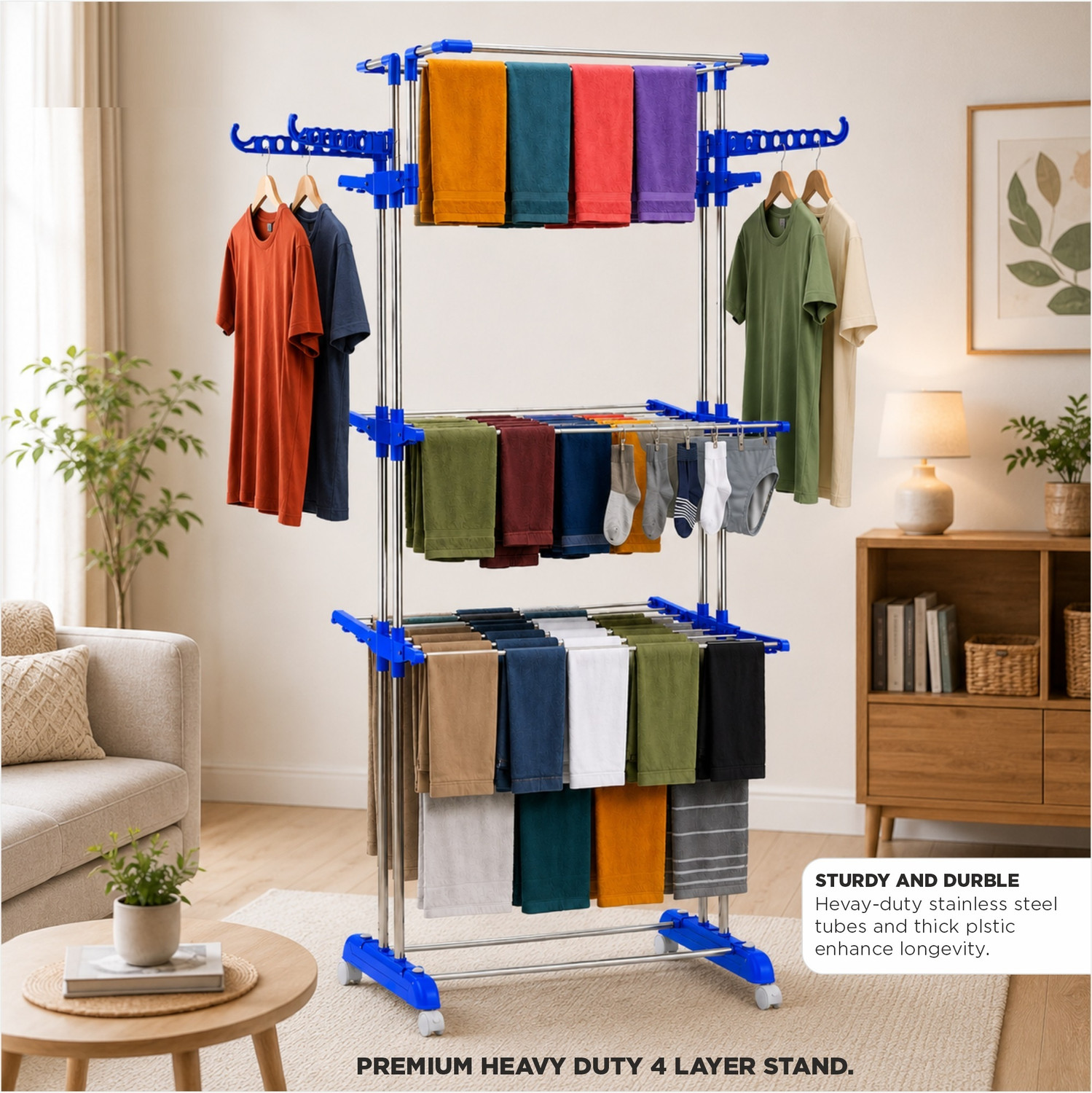 Image of Flipkart SmartBuy Steel Floor Cloth Dryer Stand FSB01