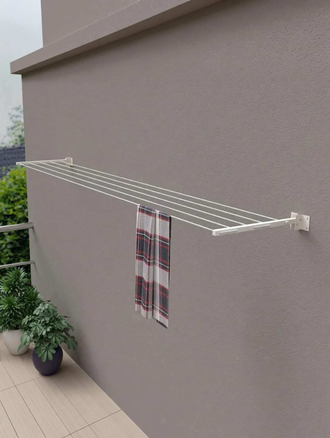 Image of DRYILLA Steel Wall Cloth Dryer Stand 5-LINE-E145