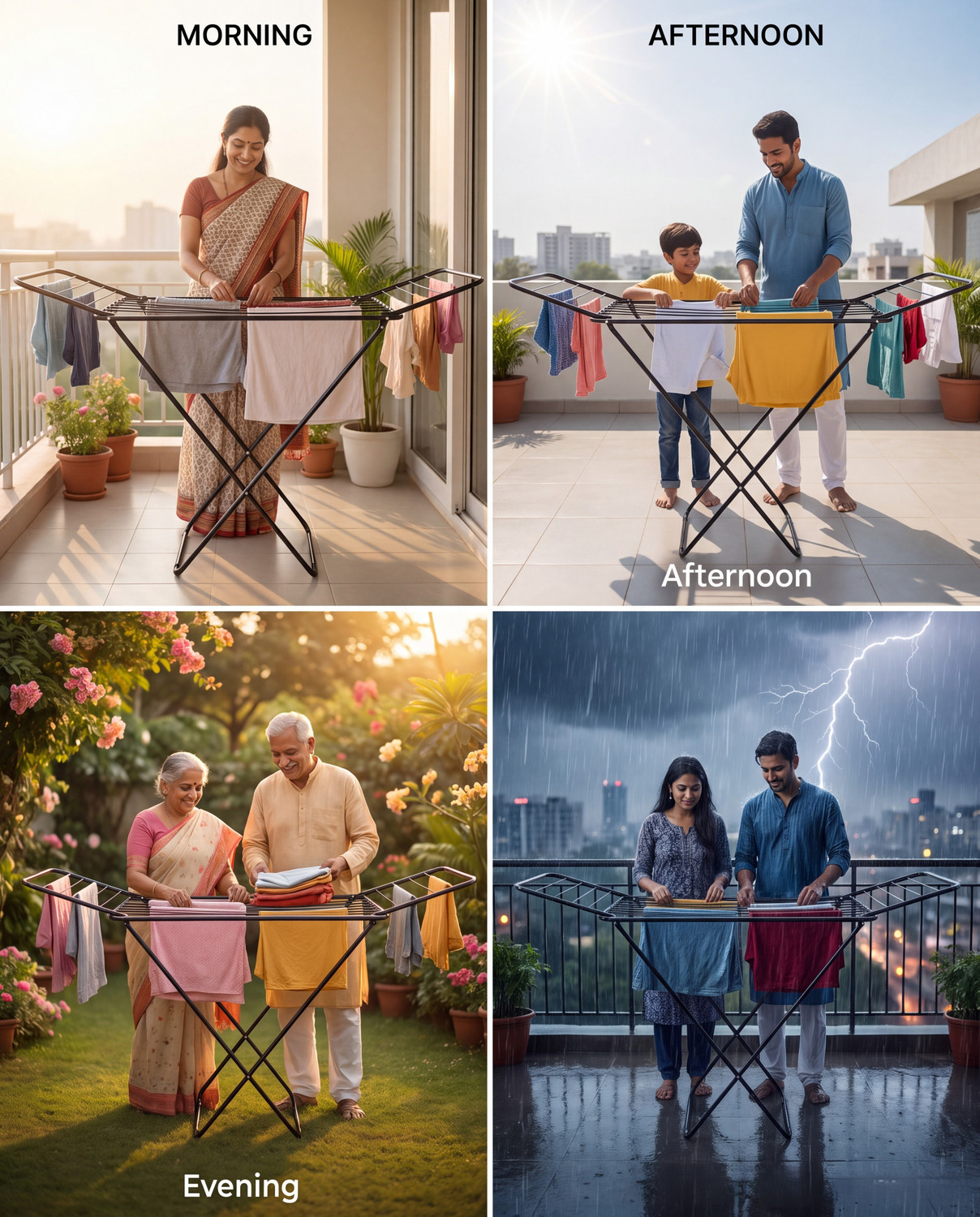 Image of Flipkart SmartBuy Steel Floor Cloth Dryer Stand Portable Foldable Clothes Dryer Stand with Rust Resistant Frame