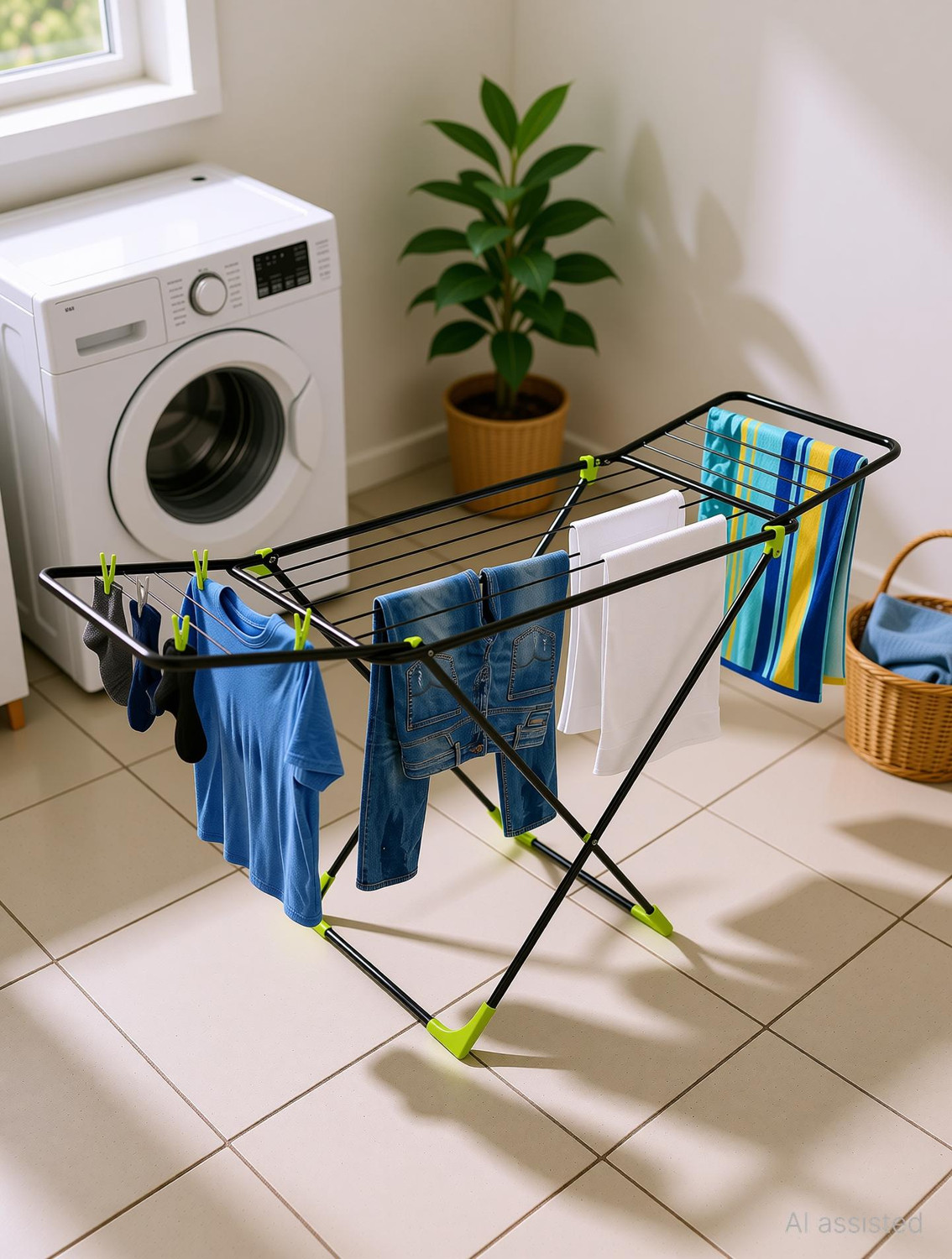 Image of Homlix Steel Floor Cloth Dryer Stand DrySwift