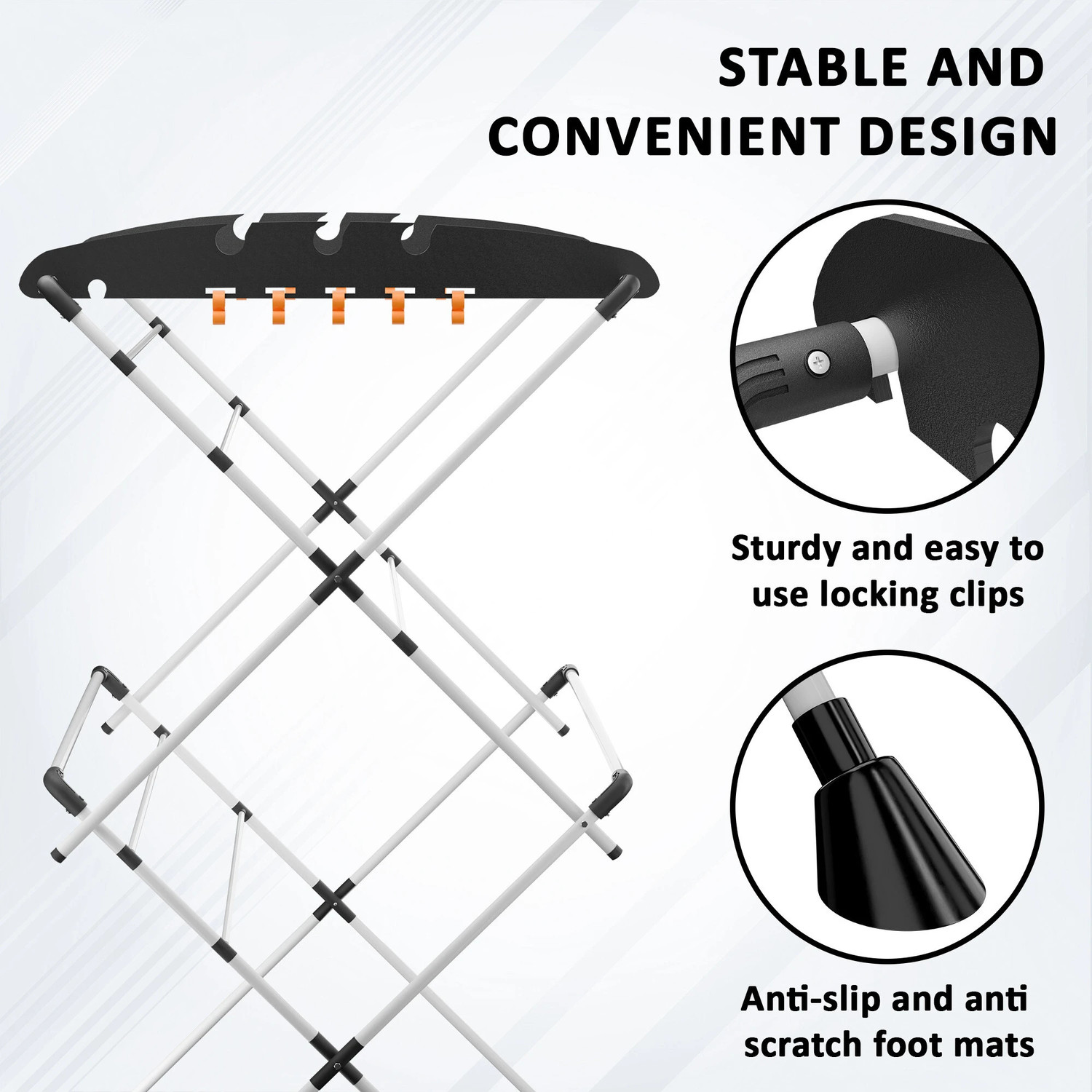 Image of Heart Home Steel Floor Cloth Dryer Stand Foldable