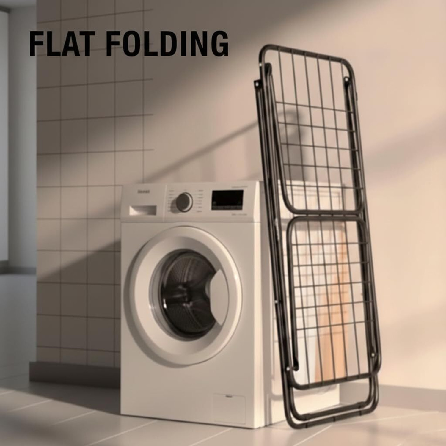 Image of Flipkart SmartBuy Steel Floor Cloth Dryer Stand Pipe Cloth Stand Black Big FSB-004