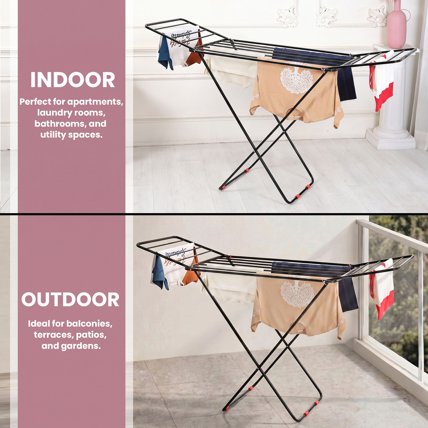 Image of PROJAIN STEEL Steel Floor Cloth Dryer Stand Mild Steel - Gray