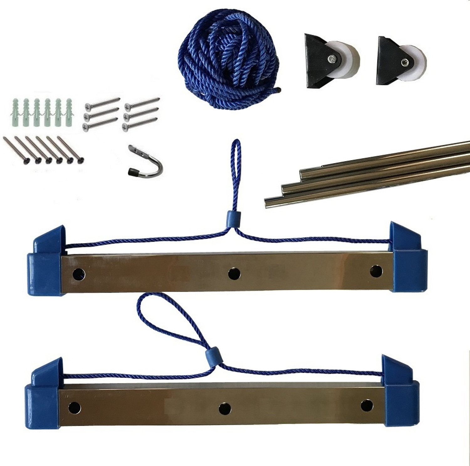 Image of KEEPWELL Steel Ceiling Cloth Dryer Stand Cloth Drying Stand 6 Feet 3 Pipe