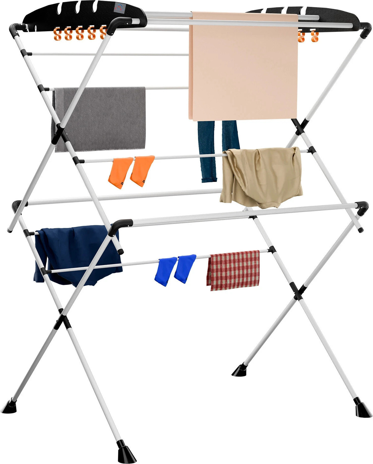 Image of Heart Home Steel Floor Cloth Dryer Stand Foldable