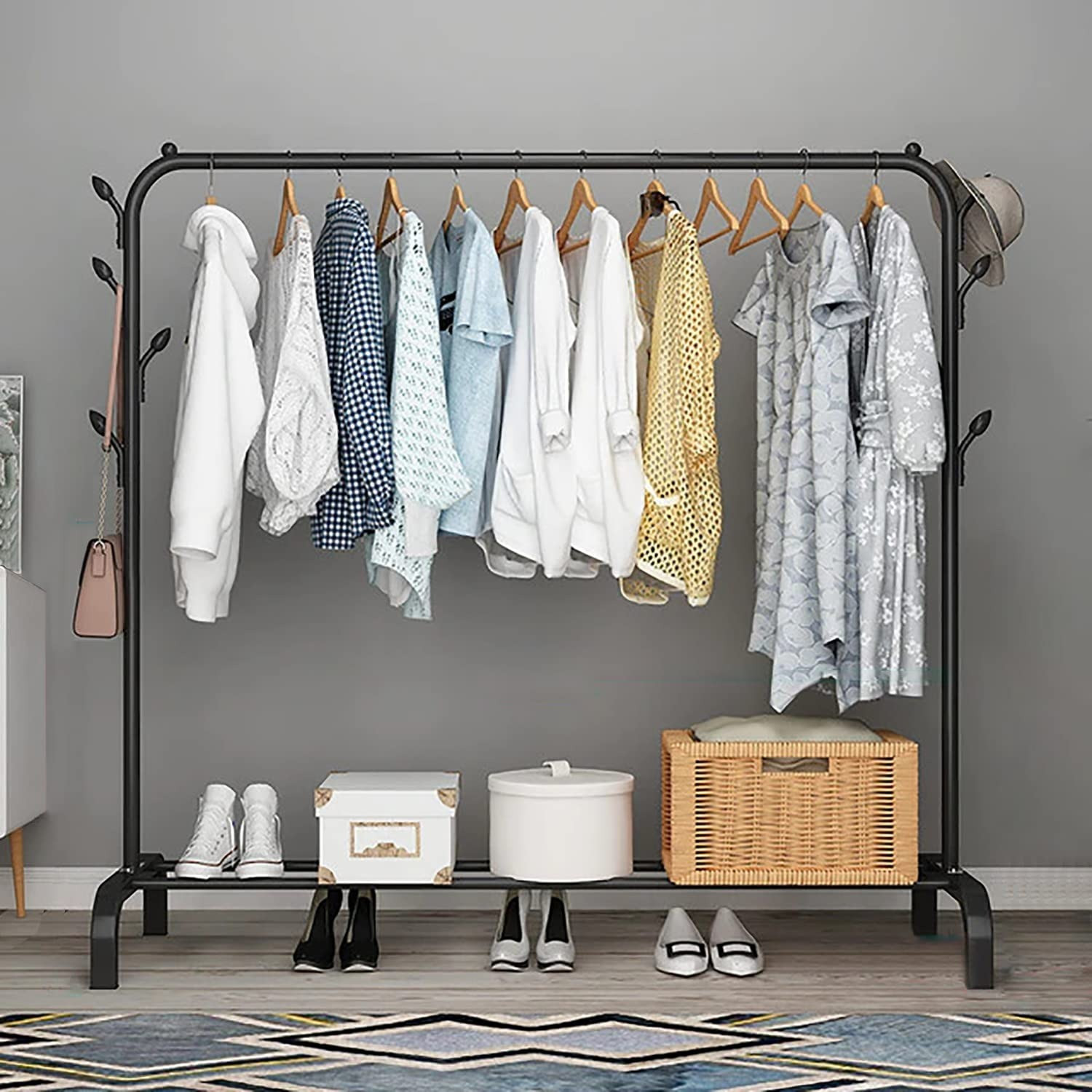 Image of FORMONIX Heavy Duty Clothes Coat Stand Closet Organizer Metal Coat and Umbrella Stand