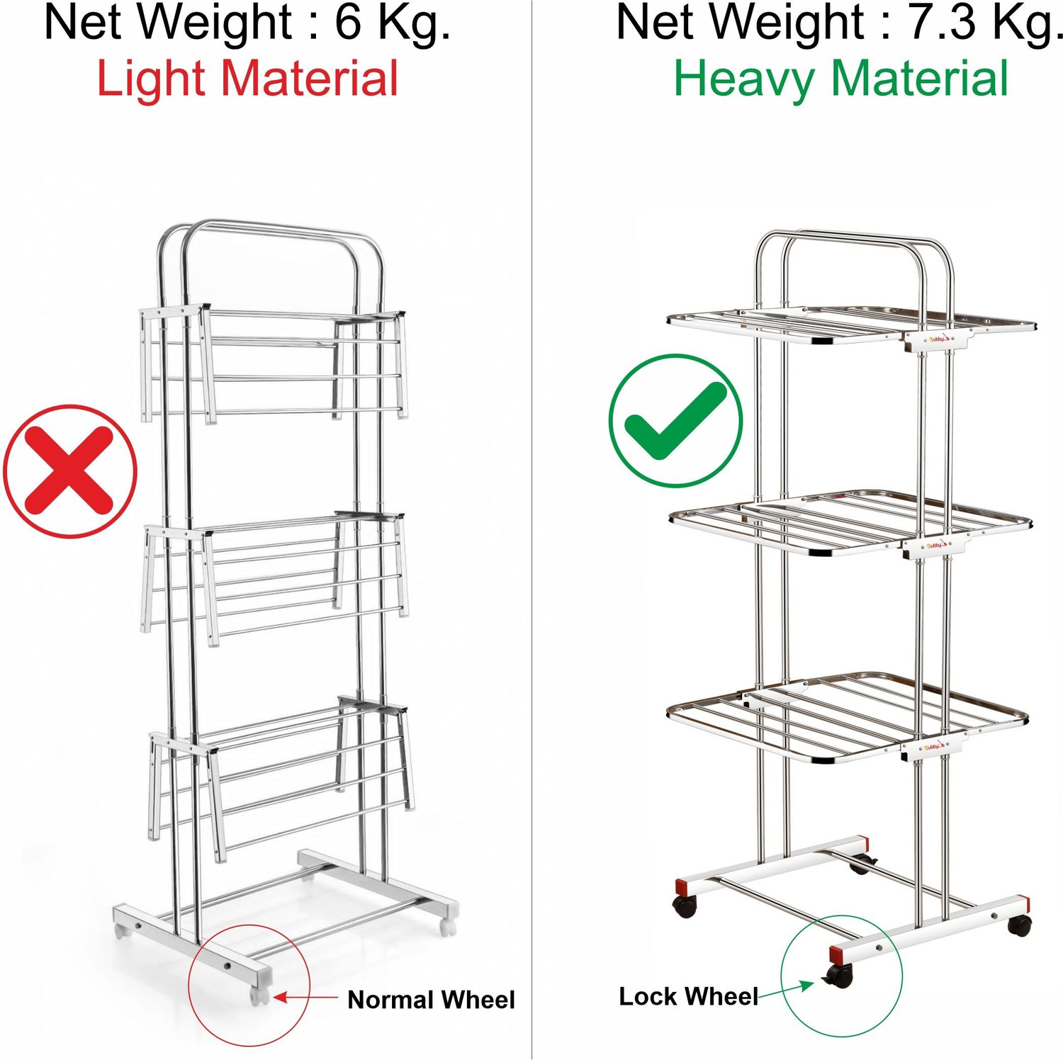 Image of DRYCON Steel Floor Cloth Dryer Stand 3LAYER-DRY-SS