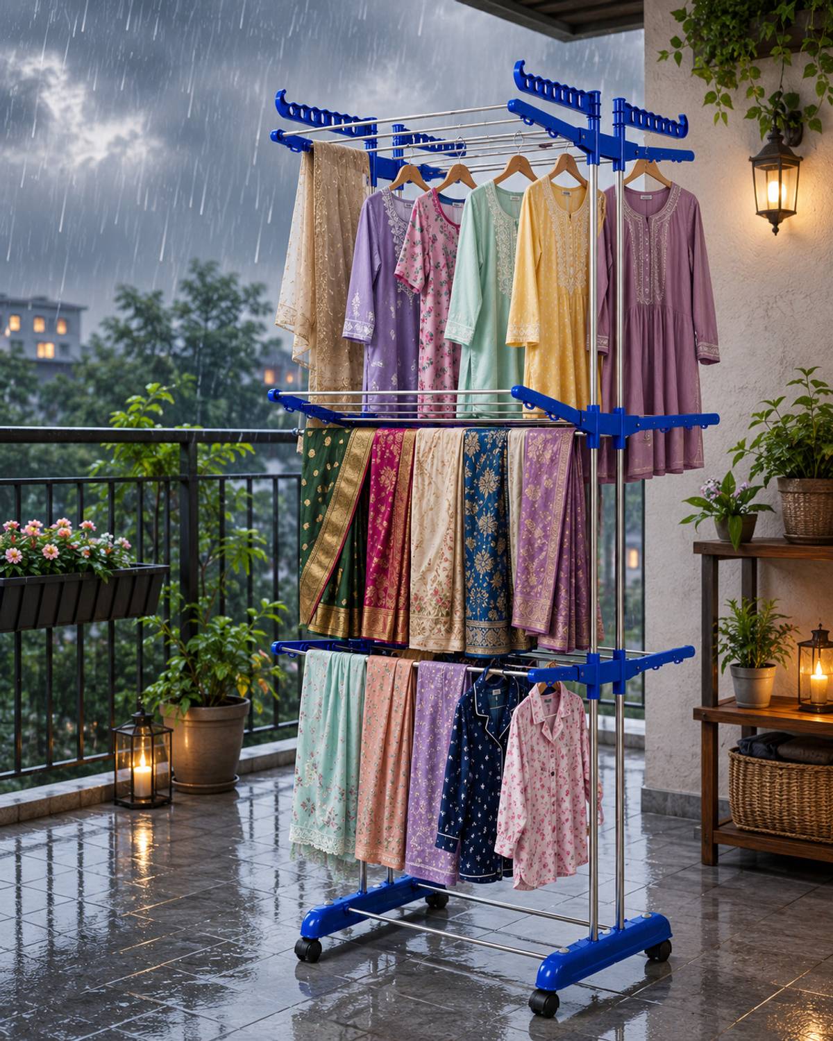 FAVOUR Steel Floor Cloth Dryer Stand 90004