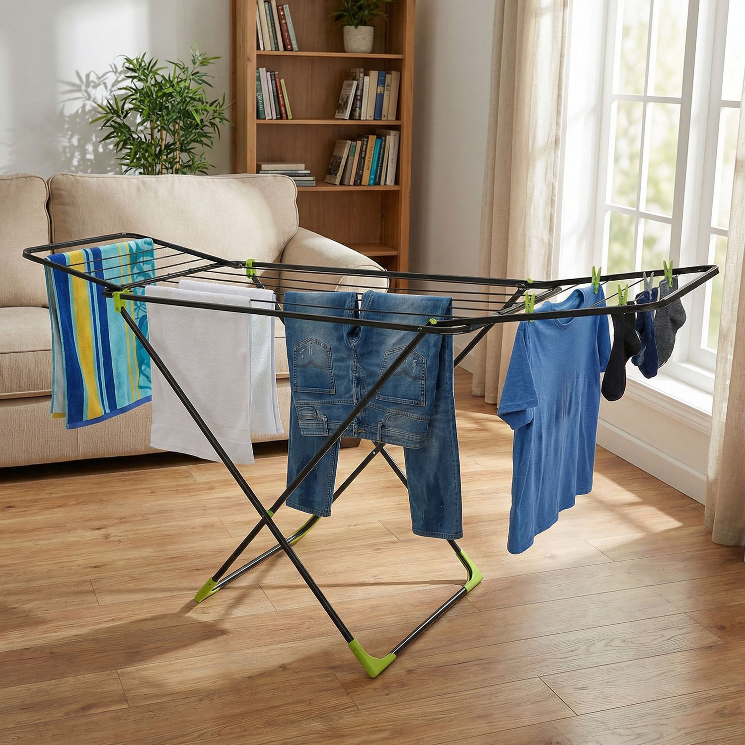 Image of Homlix Steel Floor Cloth Dryer Stand DrySwift