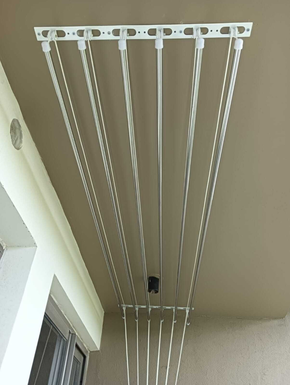 Image of dry cloth hanger ceiling Steel Ceiling Cloth Dryer Stand Pully cloth hangers