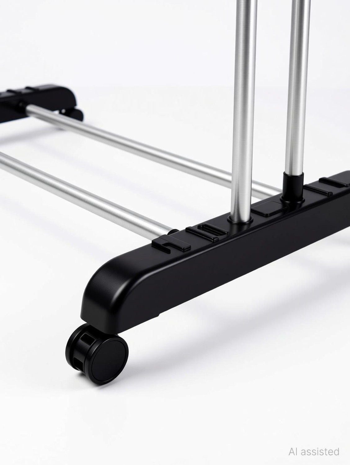Image of TNG Steel Floor Cloth Dryer Stand Classic Stainless Steel Cloth Dry Stand (Black)