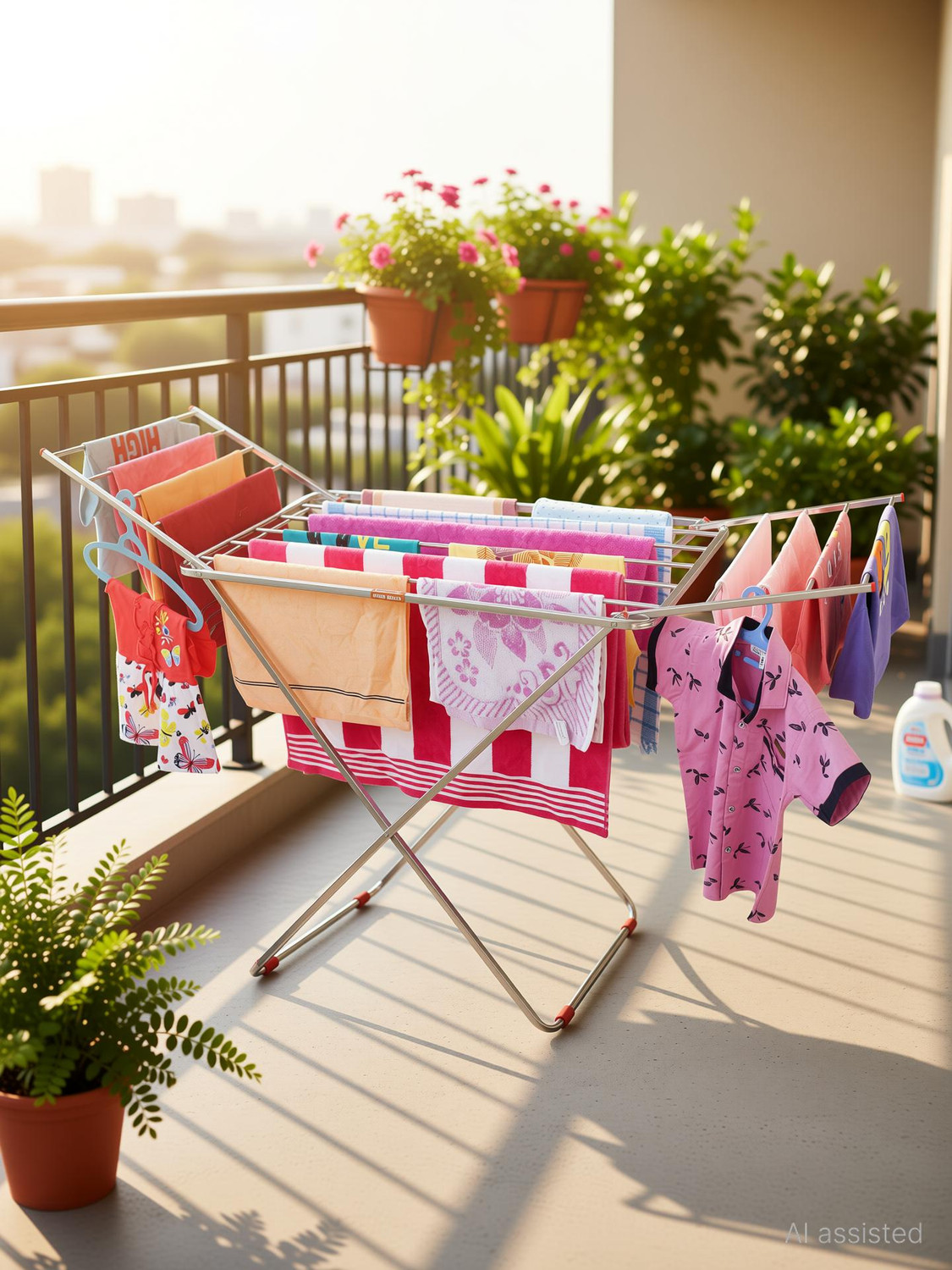 Image of PROJAIN STEEL Steel Floor Cloth Dryer Stand Foldable Cloth Drying Stand