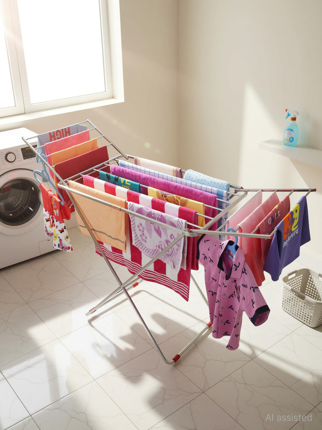 Image of PROJAIN STEEL Steel Floor Cloth Dryer Stand Foldable Cloth Drying Stand