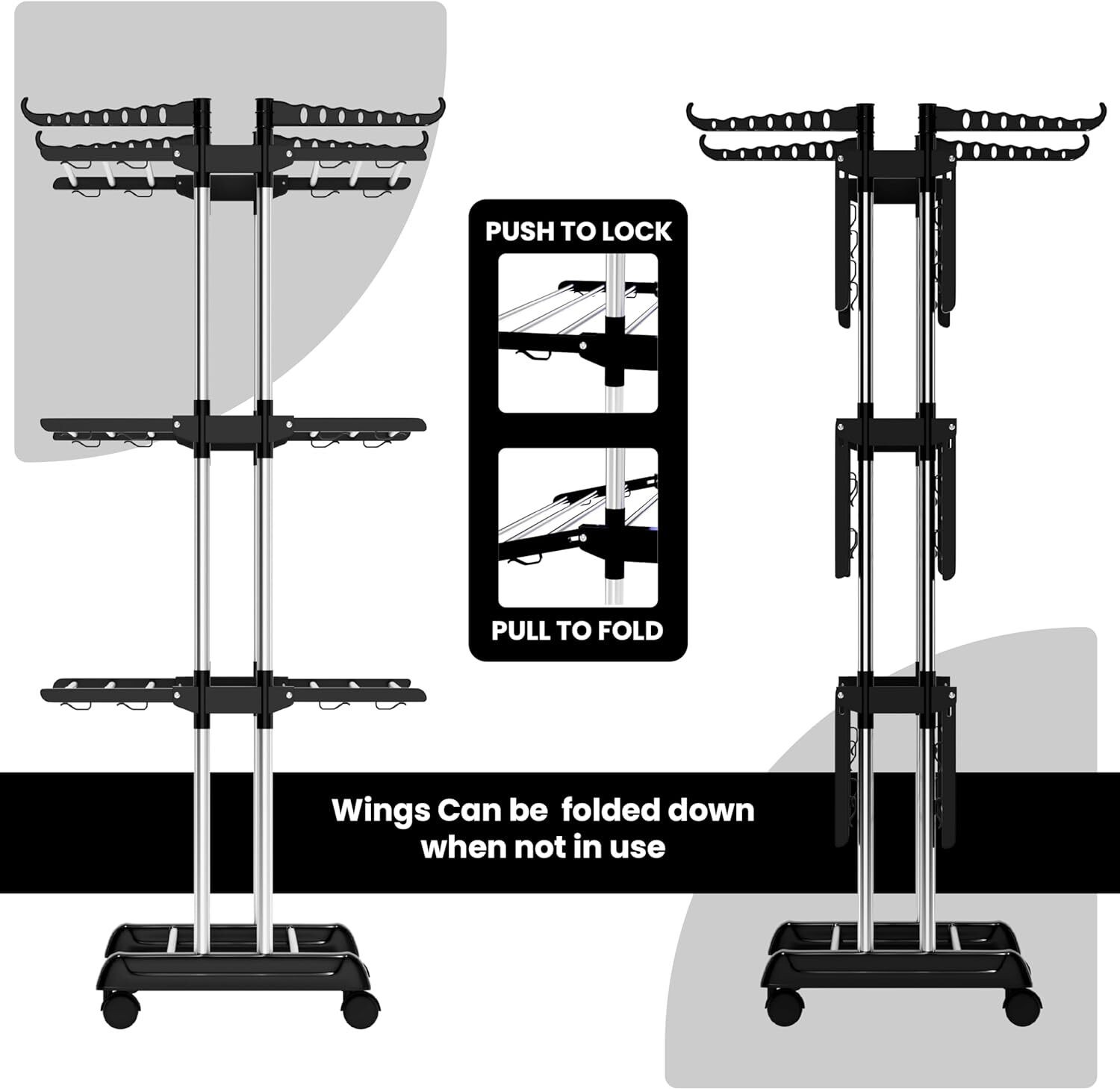 Image of Umang Steel Floor Cloth Dryer Stand Cloth Dryer Stand