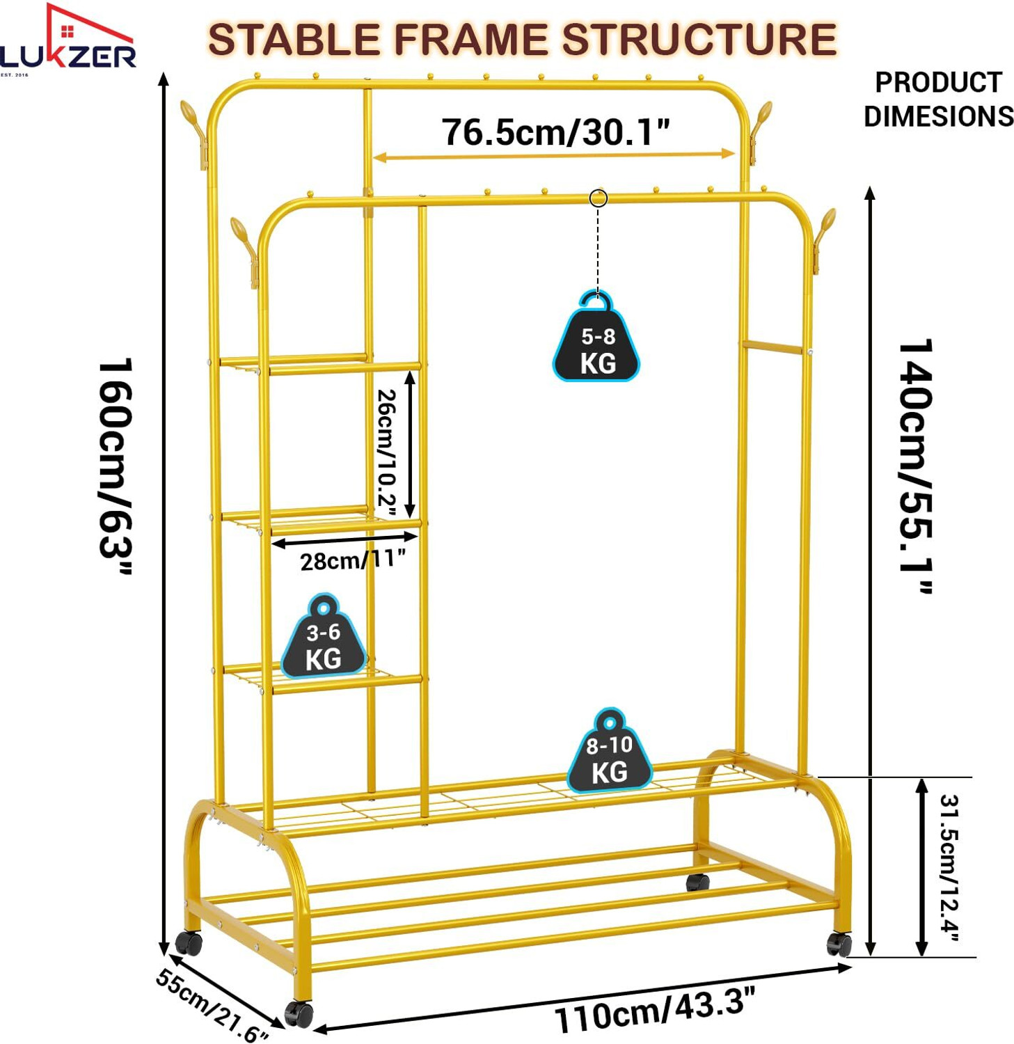 Image of LUKZER Steel Floor Cloth Dryer Stand MGS-008