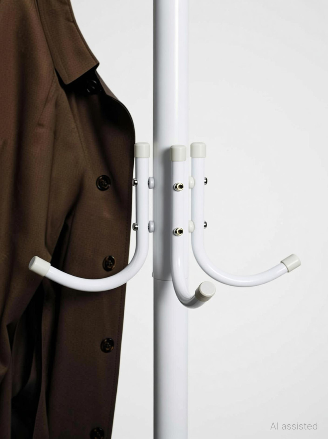 Image of HOUSE OF QUIRK Aluminium Floor Cloth Dryer Stand 12 Hooks Hat Rack for Hanging Bags Scarves Clothes Handbag-Black