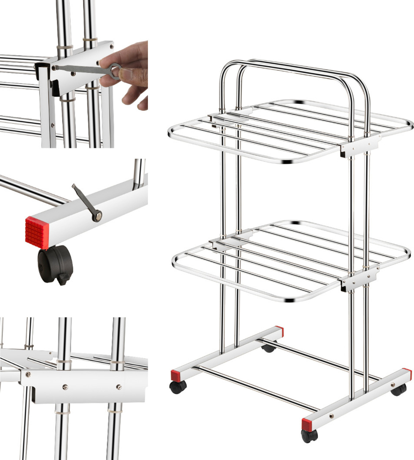 Image of DYRCON Steel Floor Cloth Dryer Stand HEAVY-DUTY PERFORMANCE (3 Tier)