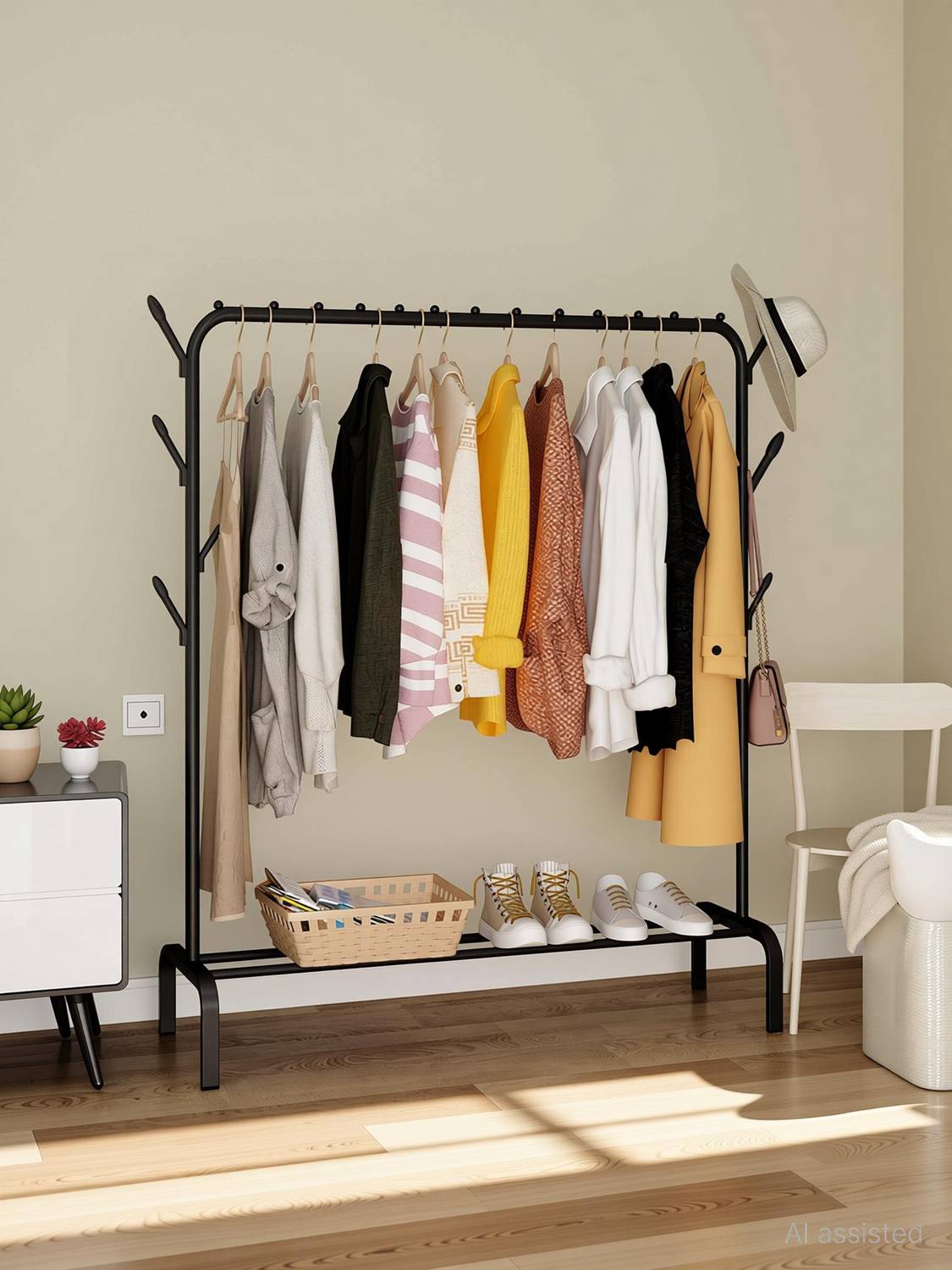 BUCKETLIST Steel Cloth Dryer Stand, Black - Image 2