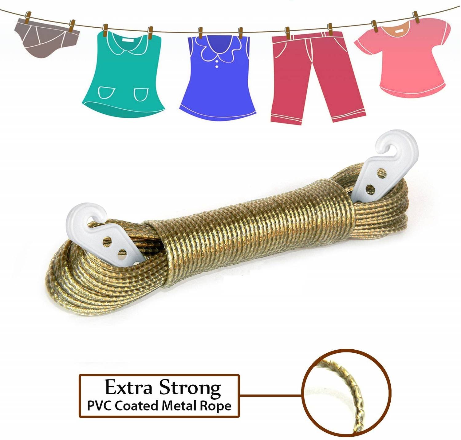 ABlue Clipper Steel, Plastic Clothesline