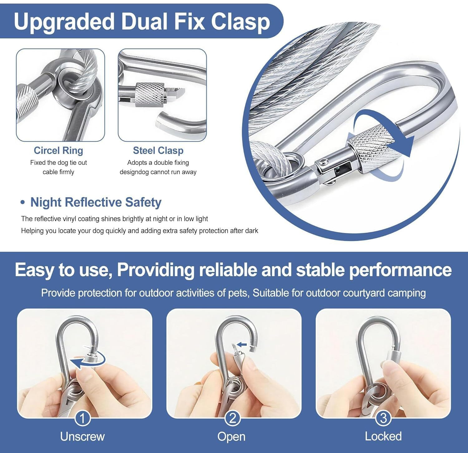 Image of GAURINANDAN 10M Stainless Steel Clothesline Wire Rope with Lock Hooks Heavy Duty Stainless Steel Clothesline