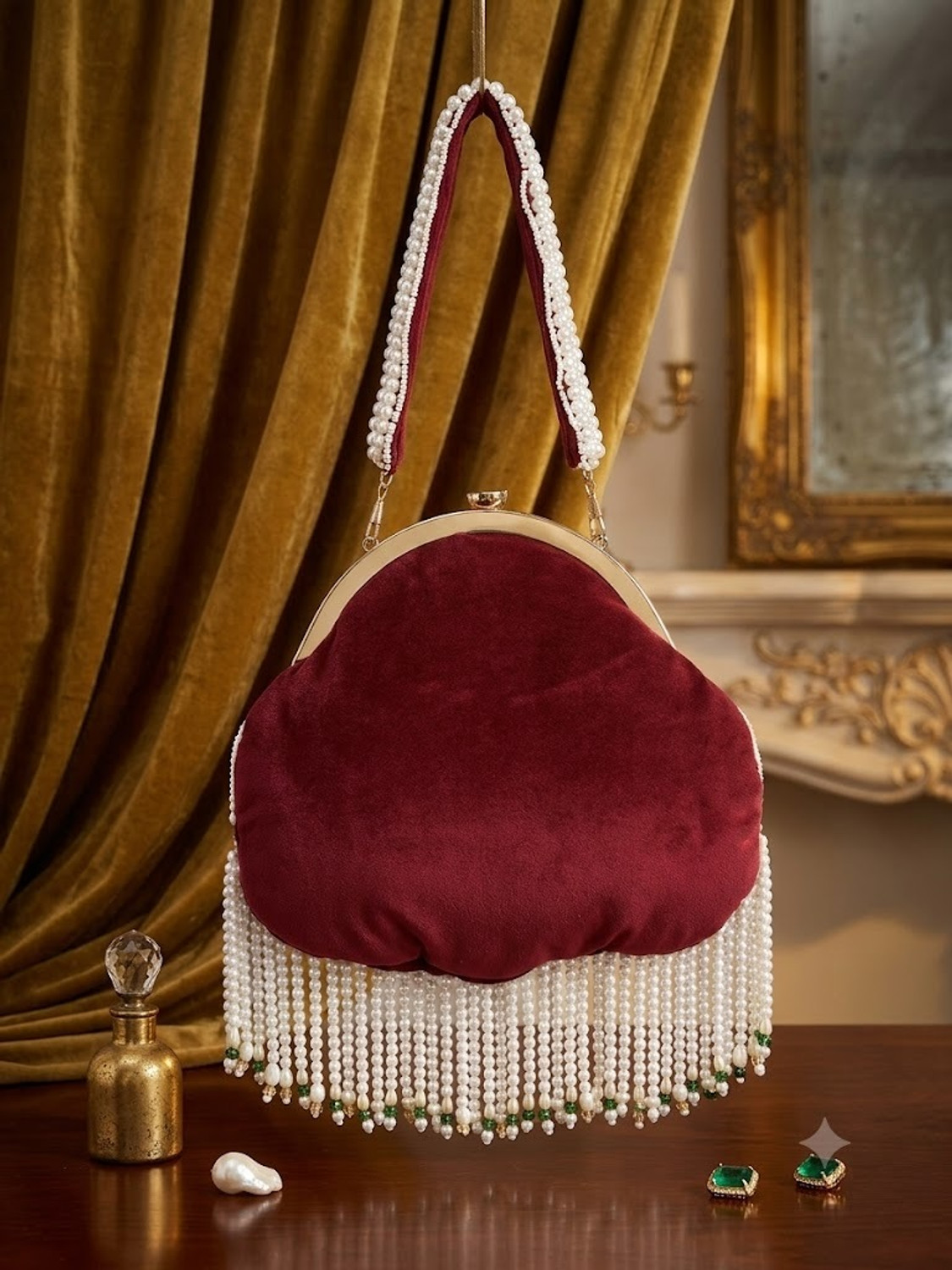 Image of I Z ENTERPRISES Party Maroon Clutch
