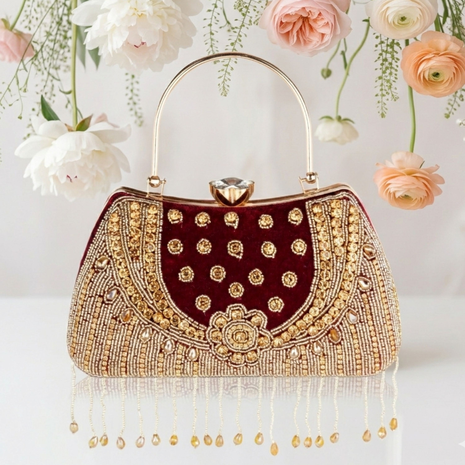 Image of rabiya Party, Casual, Formal, Sports Maroon Clutch