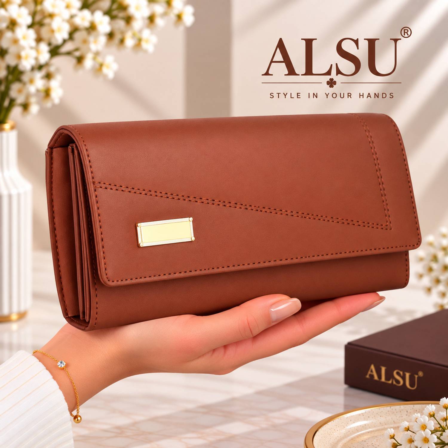 ALSU Casual, Formal, Party Tan Clutch