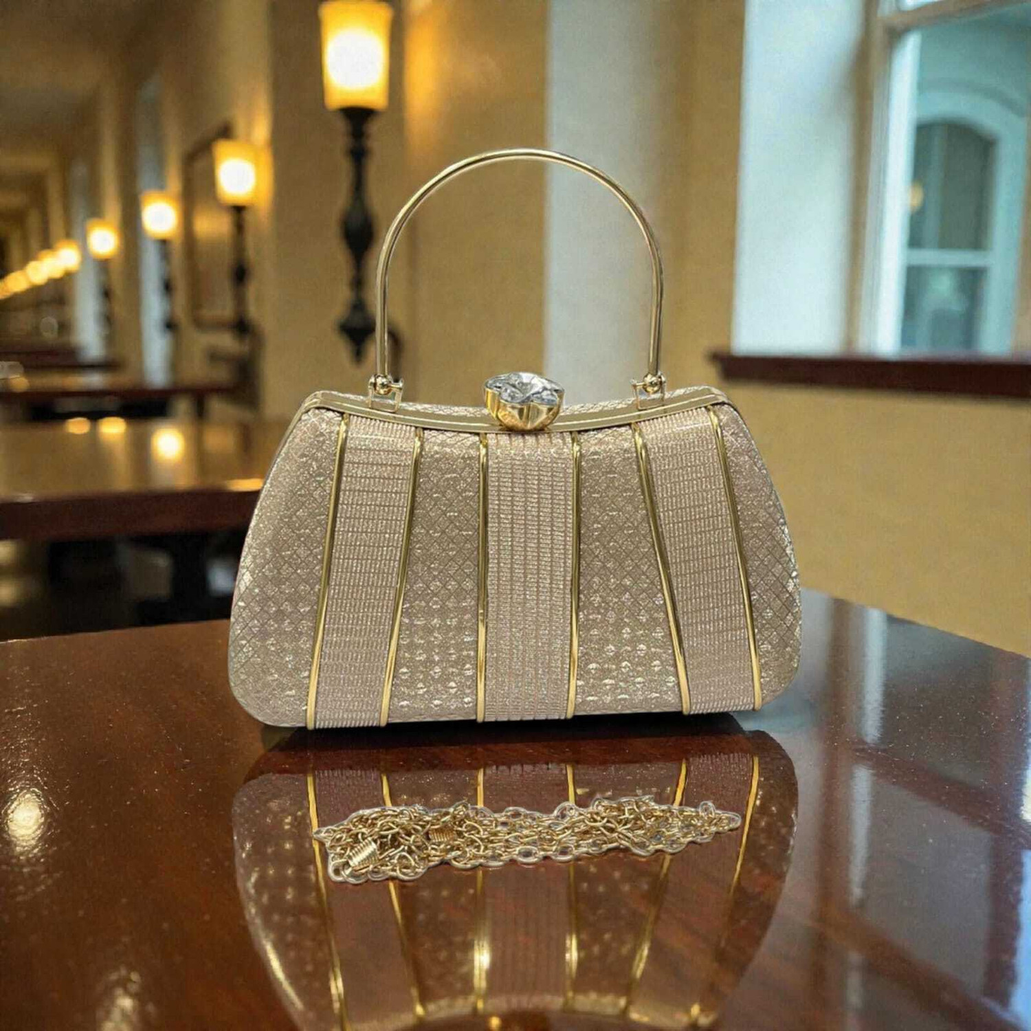 Image of FASHIO Party Gold Clutch