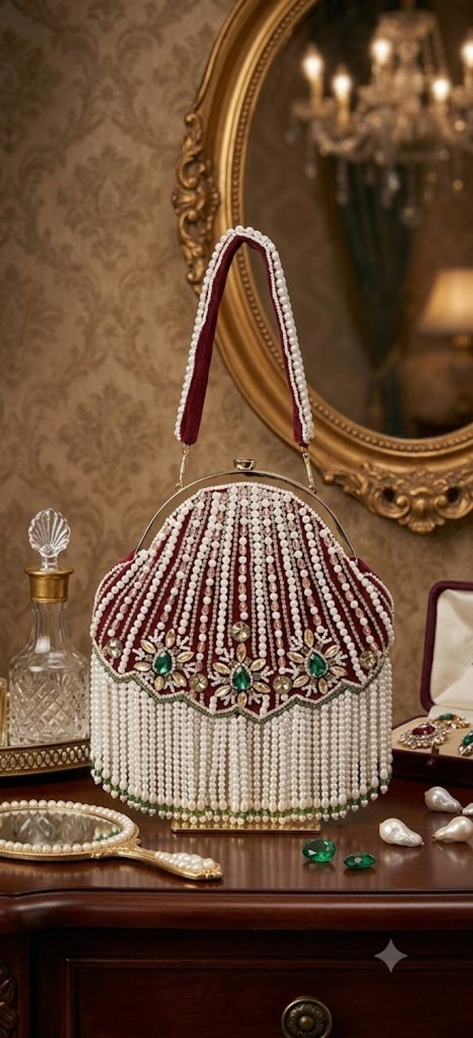 Image of I Z ENTERPRISES Party Maroon Clutch