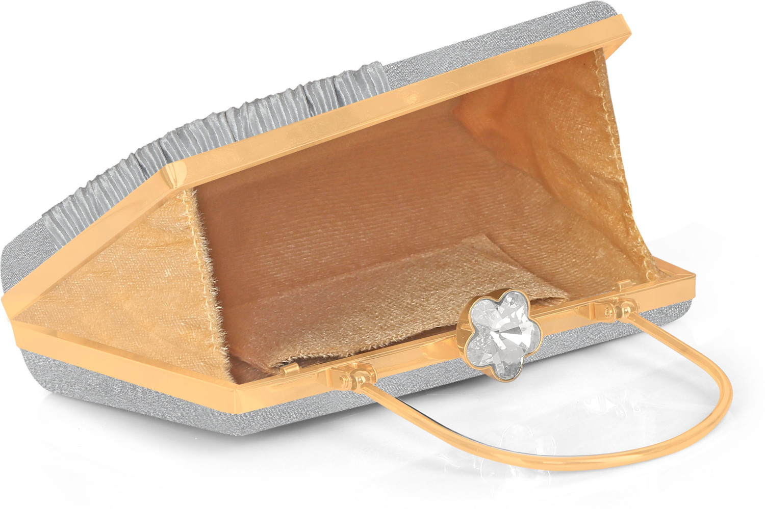 Image of Black Wings Casual, Party Silver Clutch