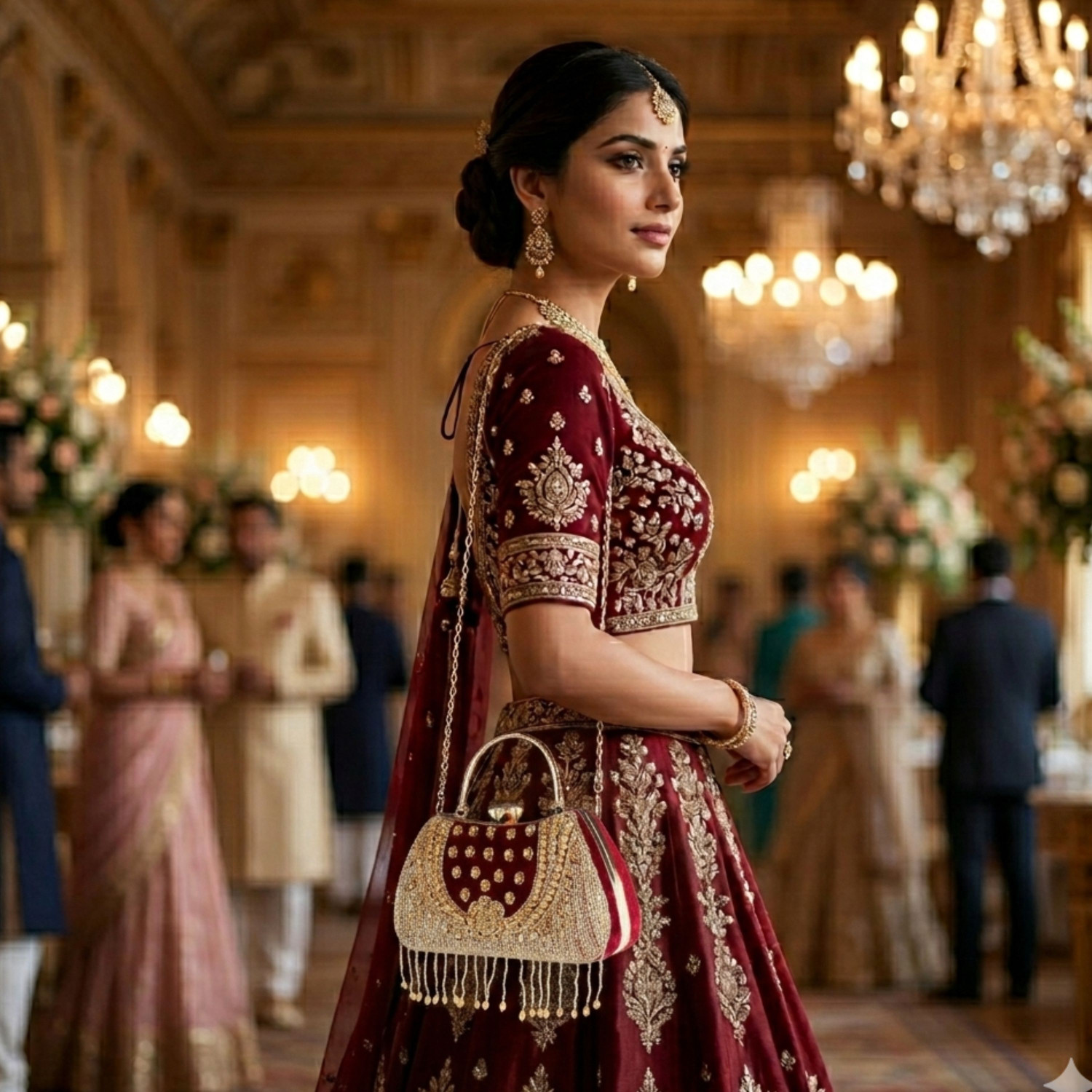 Image of rabiya Party, Casual, Formal, Sports Maroon Clutch