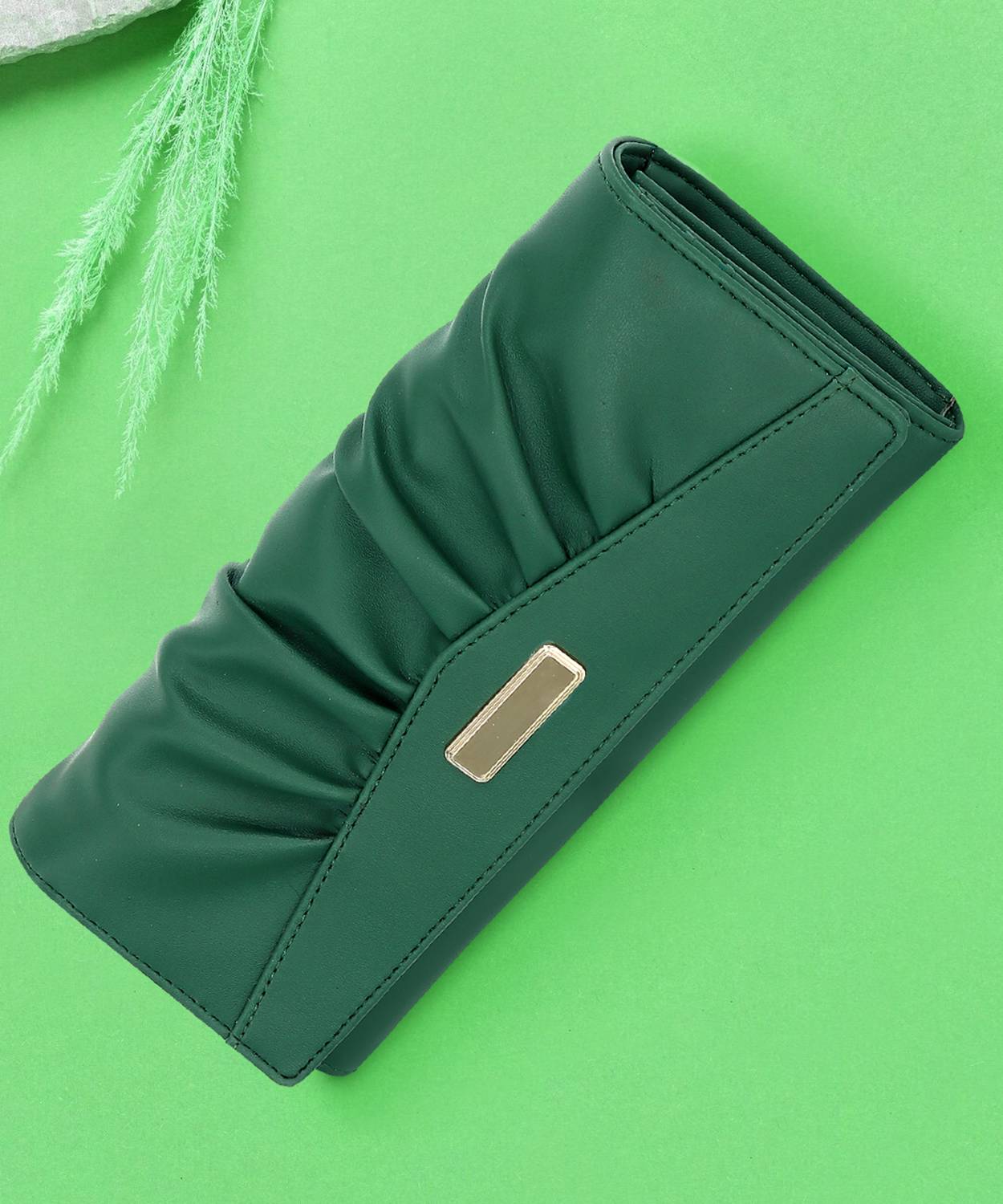 8LOVEES Casual, Formal, Party Green Clutch