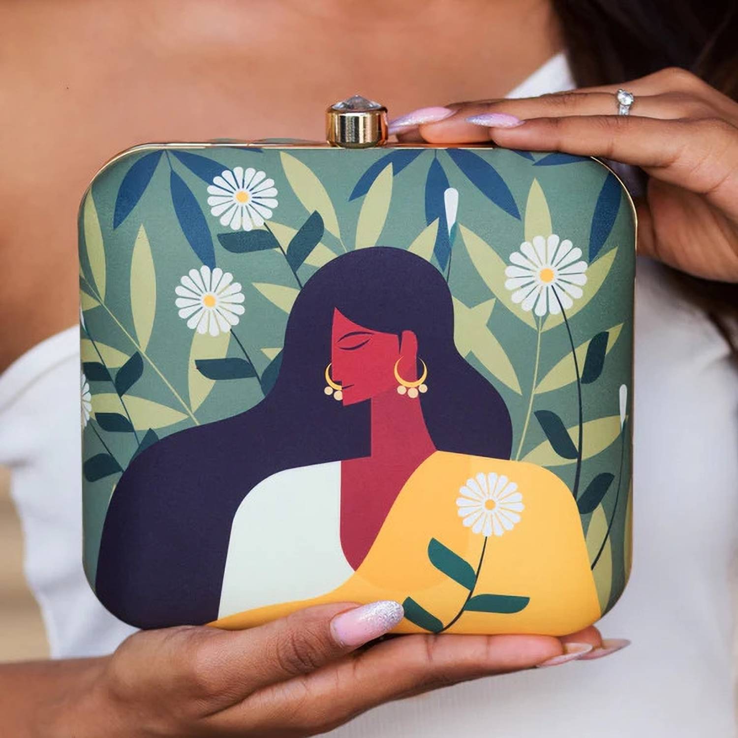 ARTKLIM Formal, Casual Green, Yellow Clutch