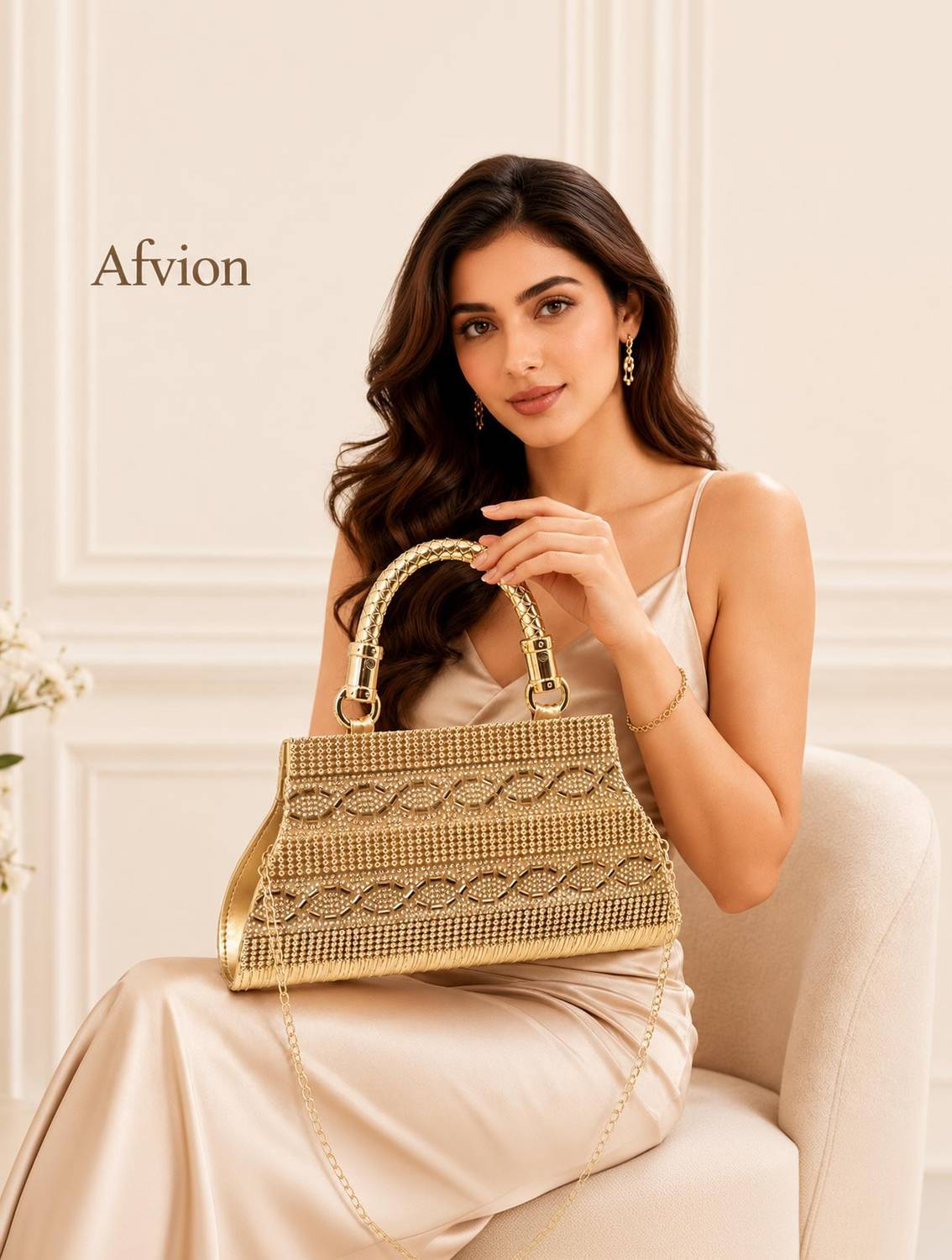 Afvion official Party Silver  Clutch