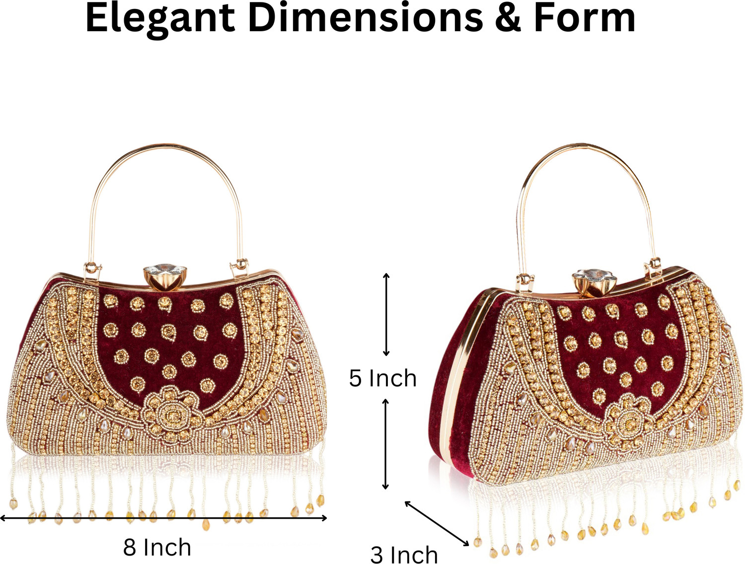 Image of rabiya Party, Casual, Formal, Sports Maroon Clutch