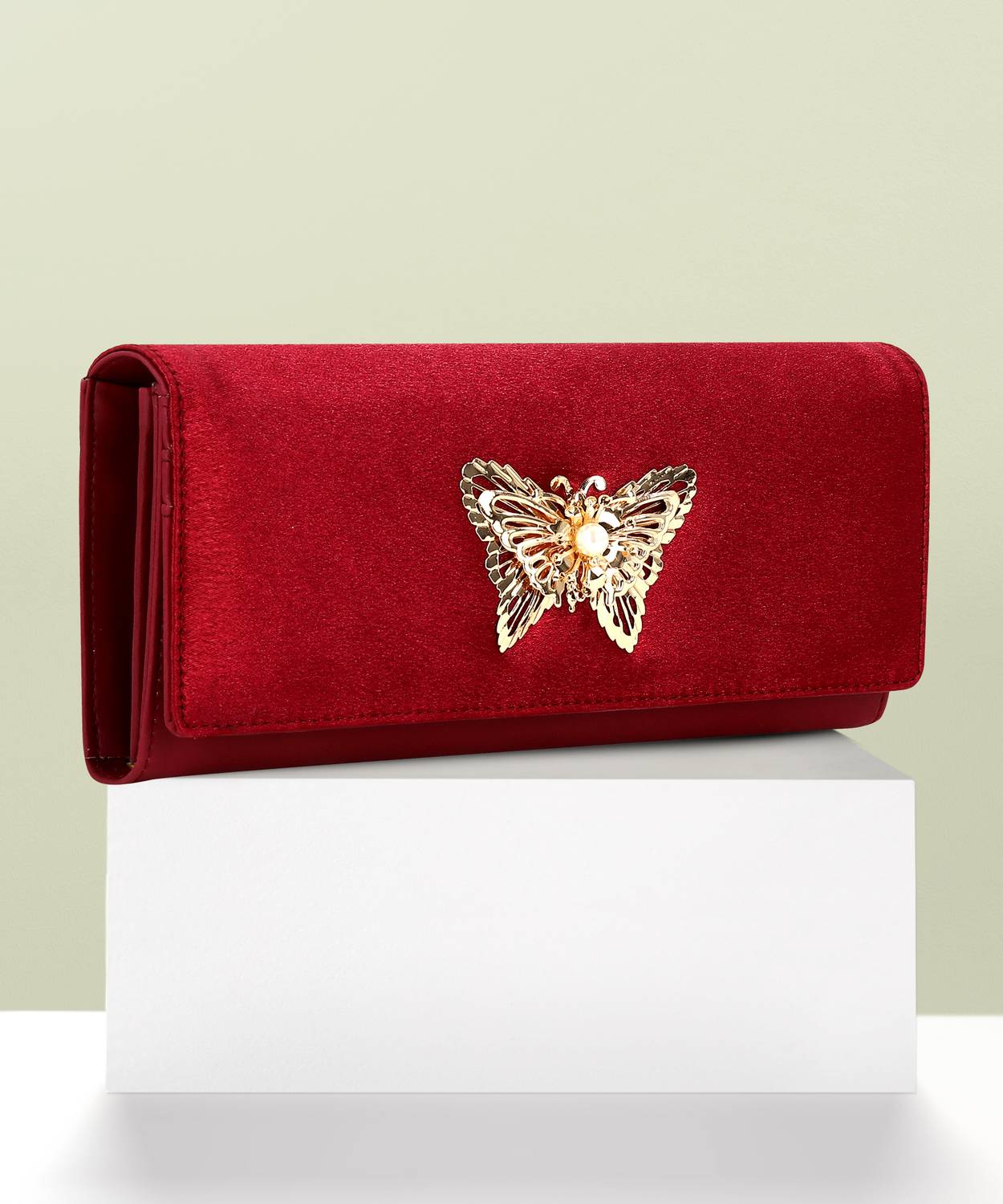 8LOVEES Casual, Formal Maroon Clutch